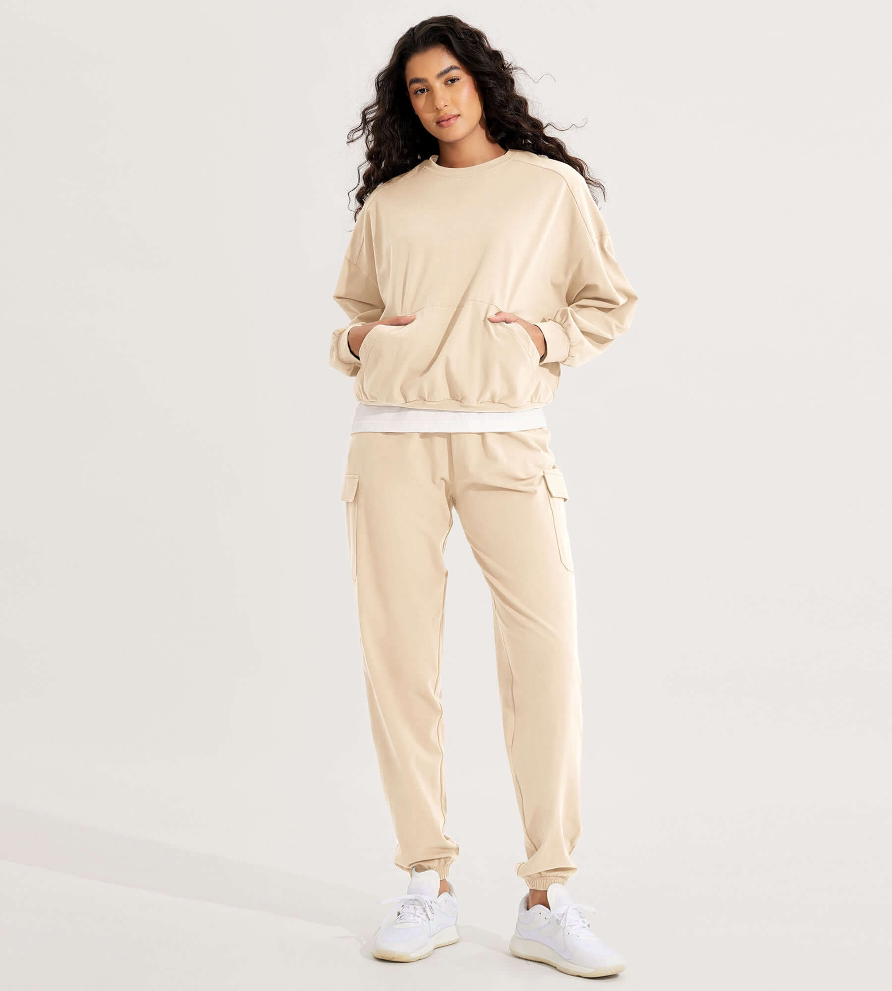 Cotton Soft Oversized Sweatshirts Pullover with Kangaroo Pocket - ododos