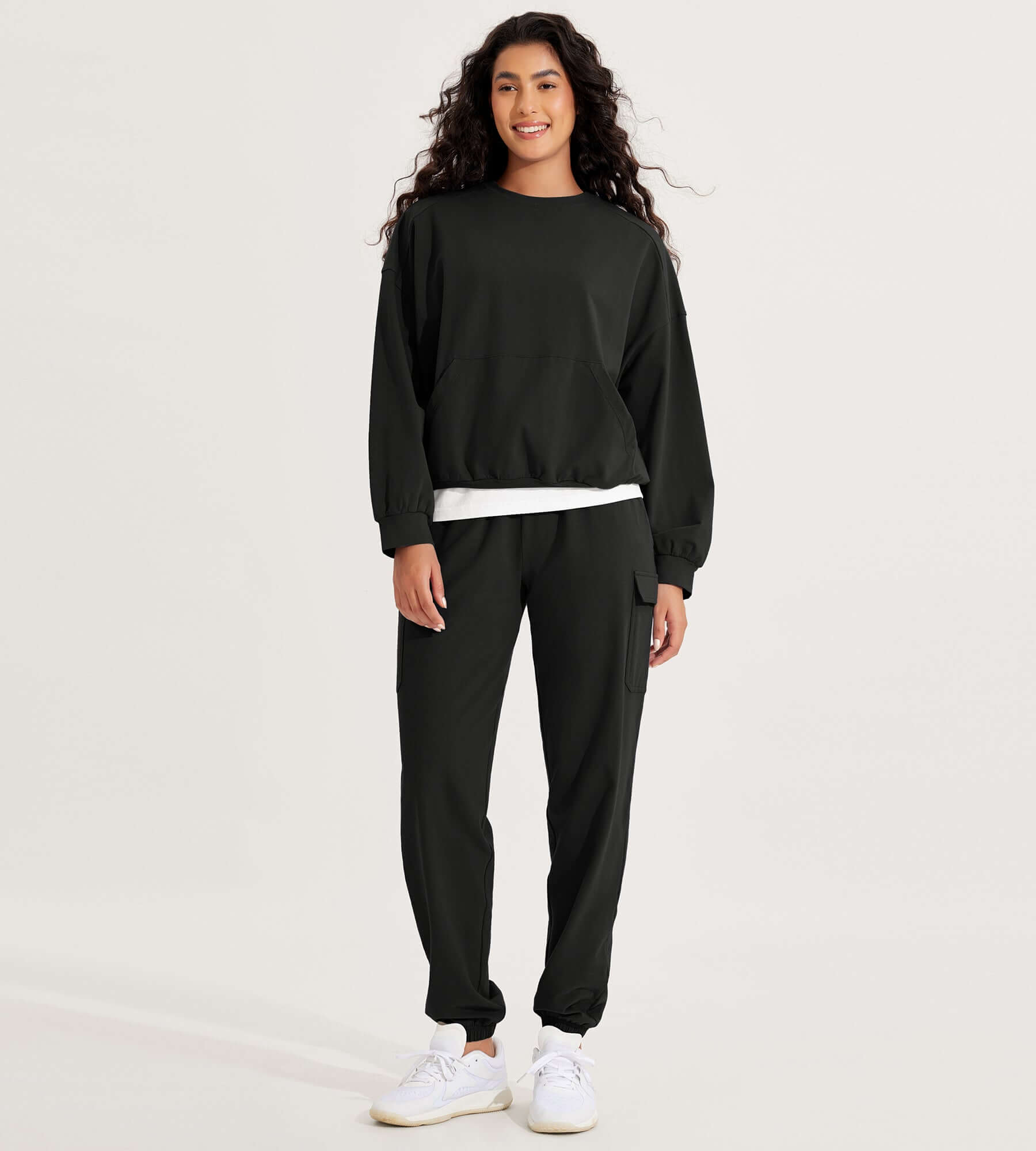 Cotton Soft Oversized Sweatshirts Pullover with Kangaroo Pocket - ododos