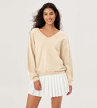 Cotton Soft Double V Long Sleeve Fall Sweatshirts - ododos