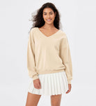 Cotton Soft Double V Long Sleeve Fall Sweatshirts - ododos