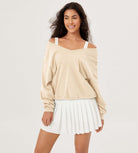 Cotton Soft Double V Long Sleeve Fall Sweatshirts - ododos