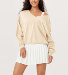 Cotton Soft Double V Long Sleeve Fall Sweatshirts - ododos