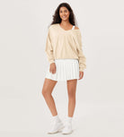 Cotton Soft Double V Long Sleeve Fall Sweatshirts - ododos