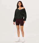 Cotton Soft Double V Long Sleeve Fall Sweatshirts - ododos