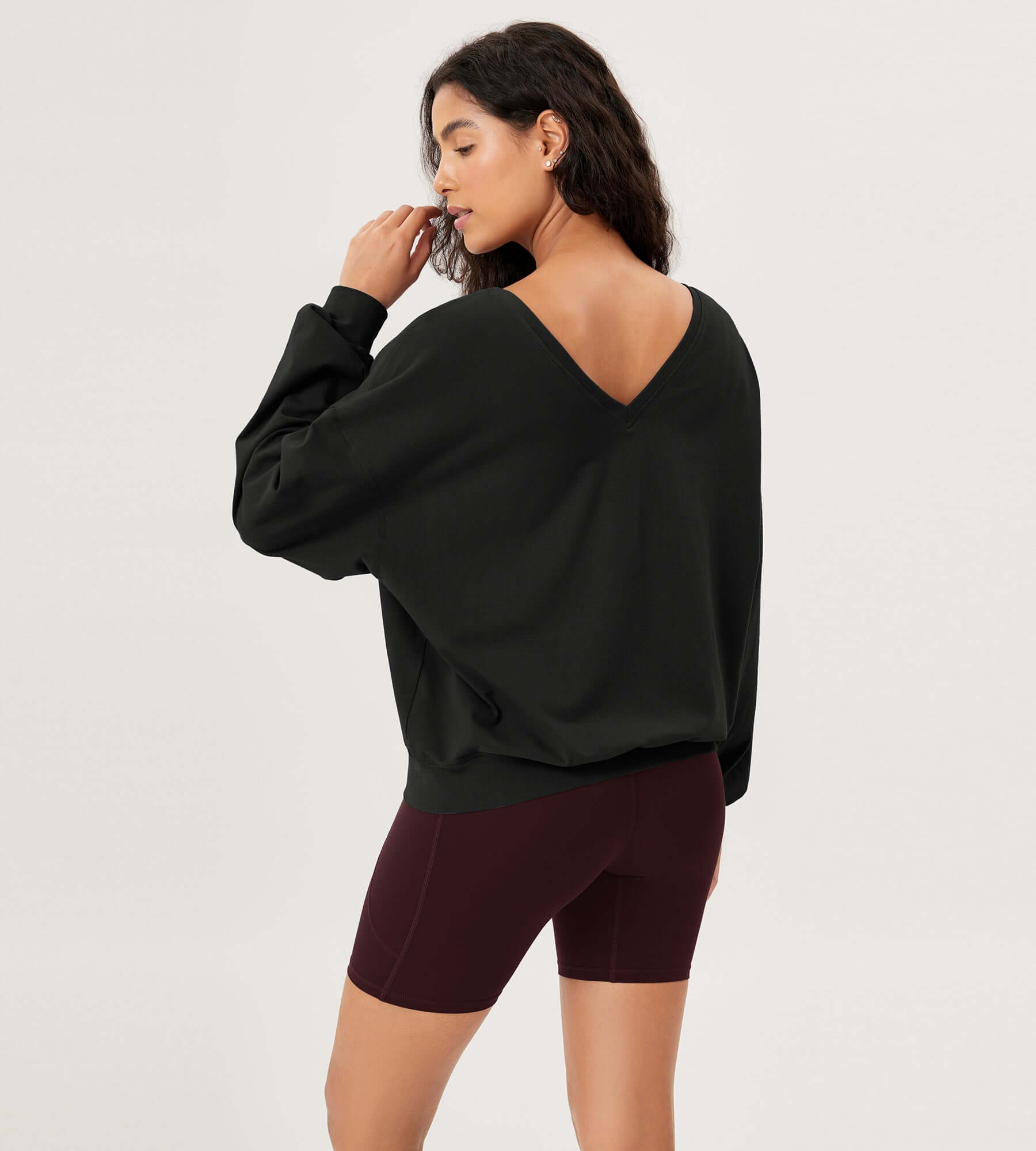 Cotton Soft Double V Long Sleeve Fall Sweatshirts - ododos