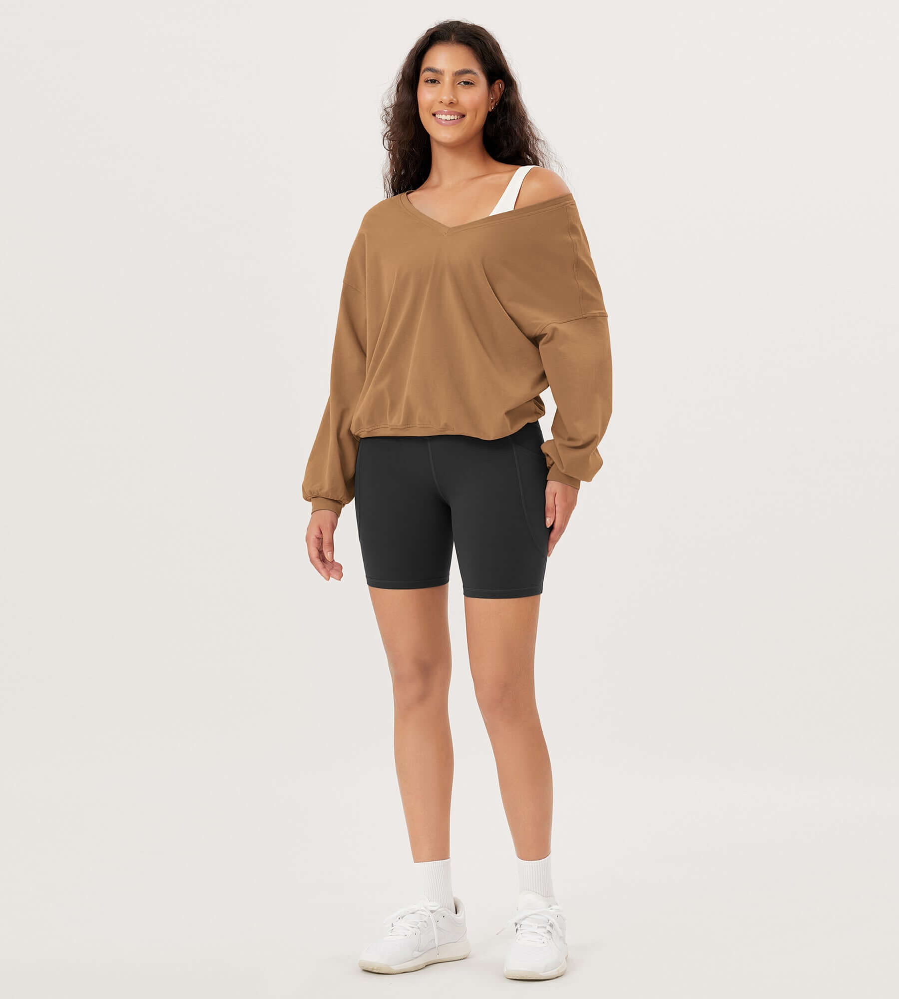 Cotton Soft Double V Long Sleeve Fall Sweatshirts - ododos