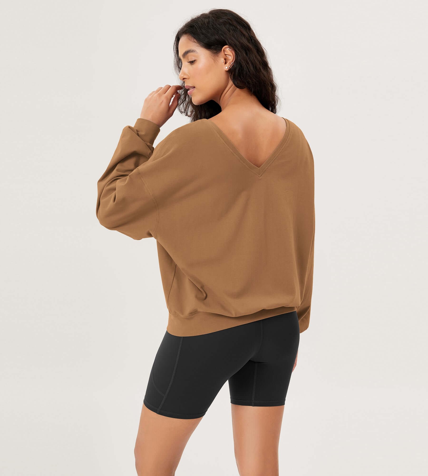 Cotton Soft Double V Long Sleeve Fall Sweatshirts - ododos