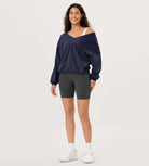 Cotton Soft Double V Long Sleeve Fall Sweatshirts - ododos