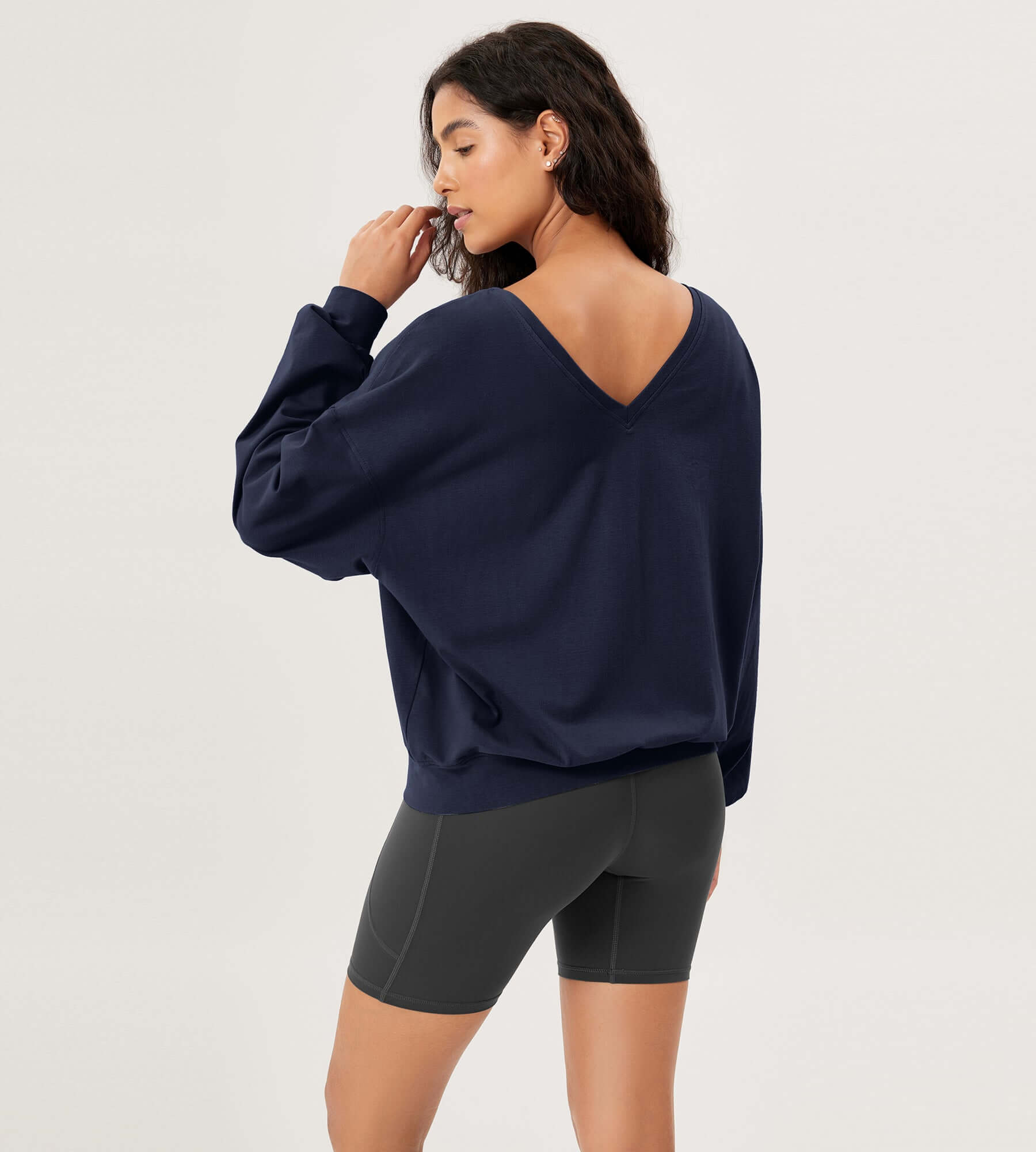 Cotton Soft Double V Long Sleeve Fall Sweatshirts - ododos