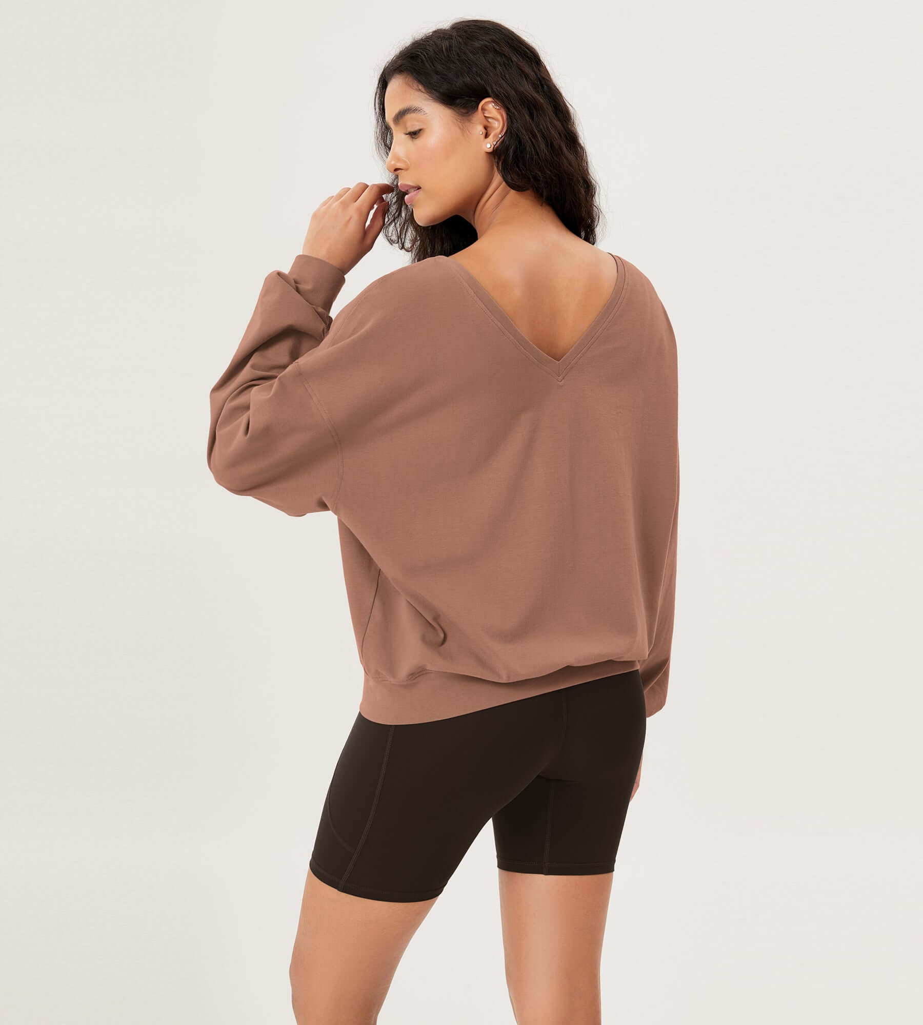 Cotton Soft Double V Long Sleeve Fall Sweatshirts - ododos