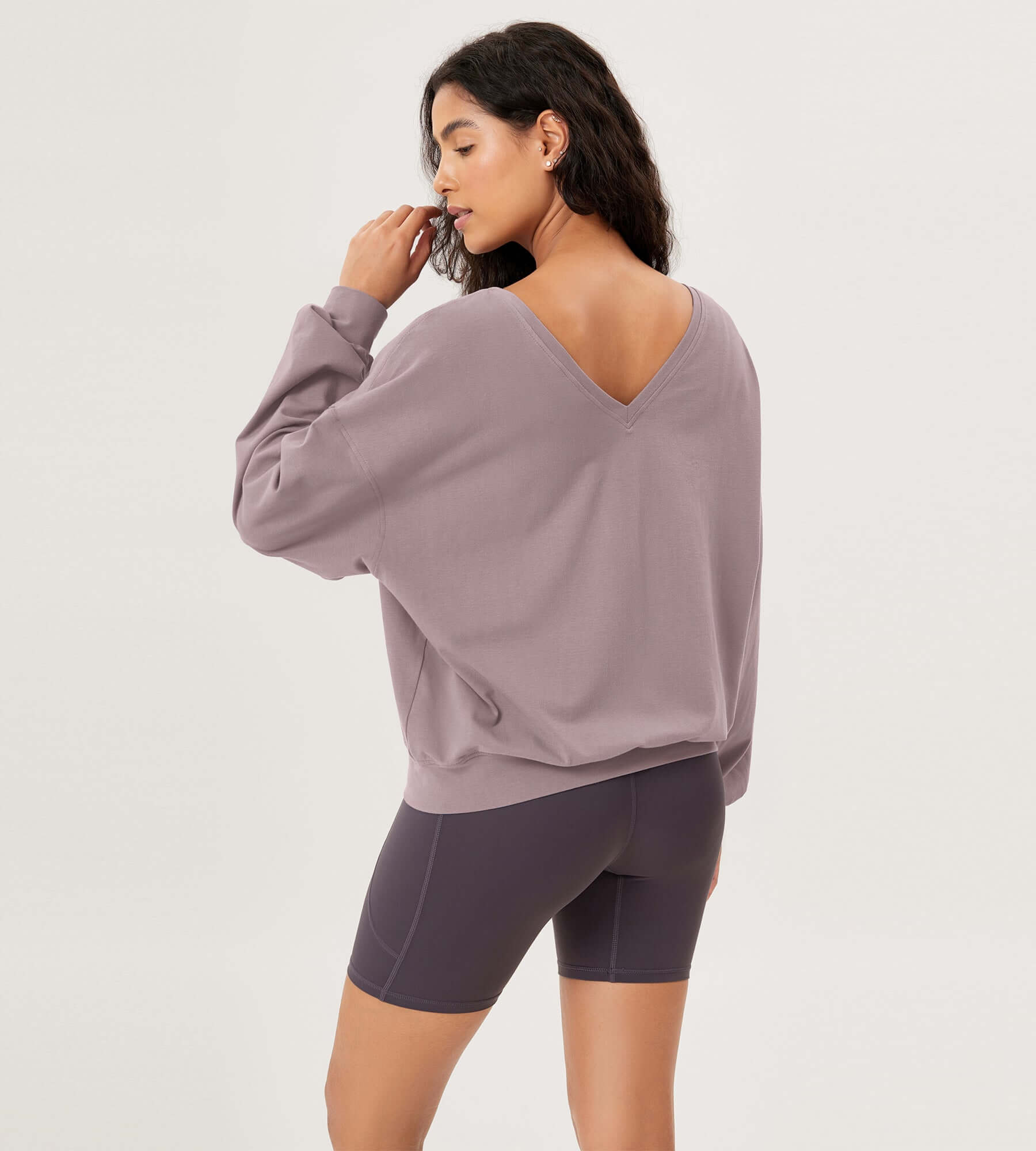 Cotton Soft Double V Long Sleeve Fall Sweatshirts - ododos