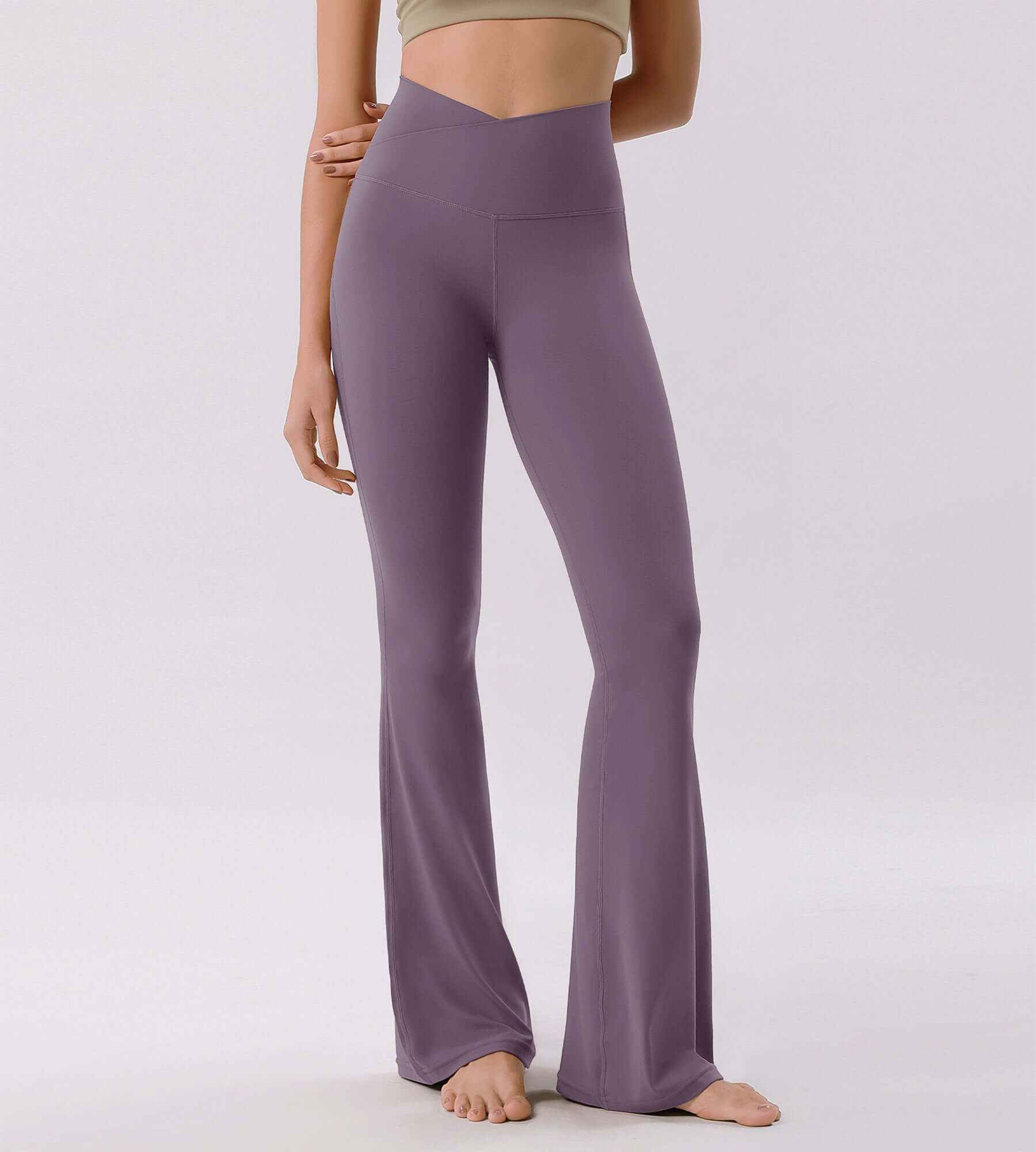 Cloud Feeling 32 Crossover High Waist Flared Pants - ododos
