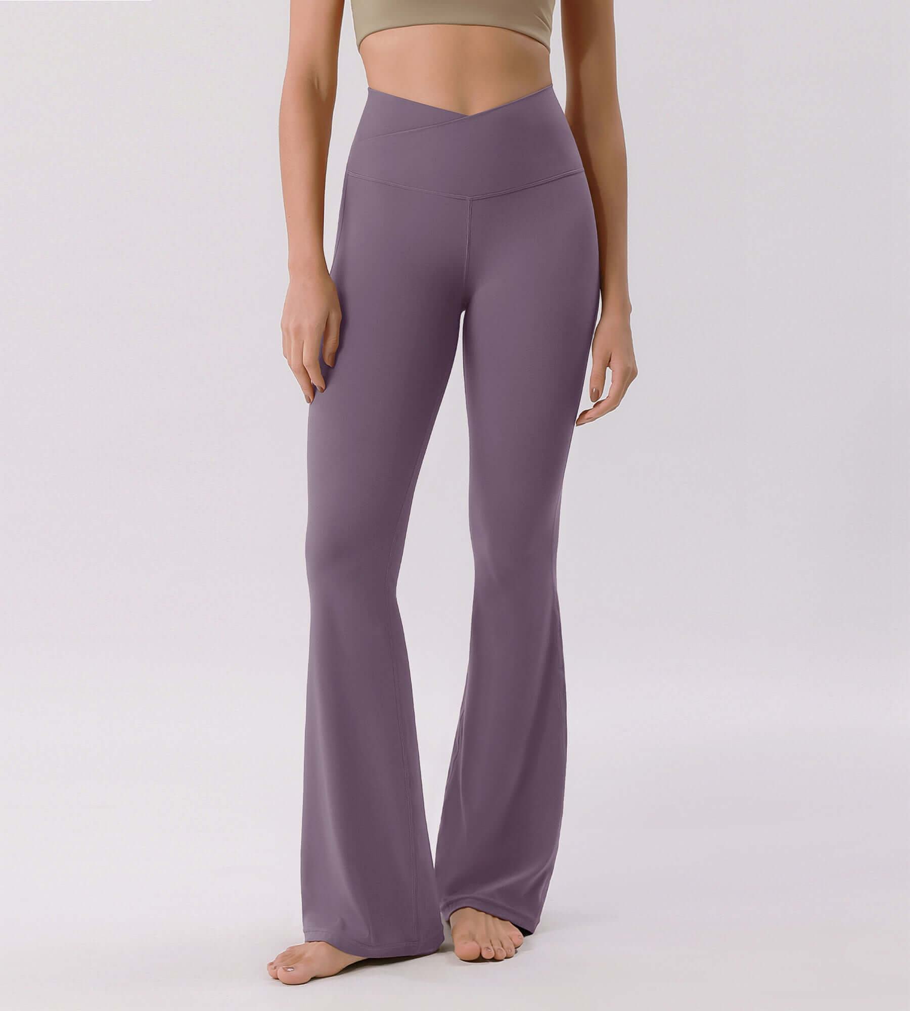 Cloud Feeling 30 Crossover High Waist Flared Pants - ododos