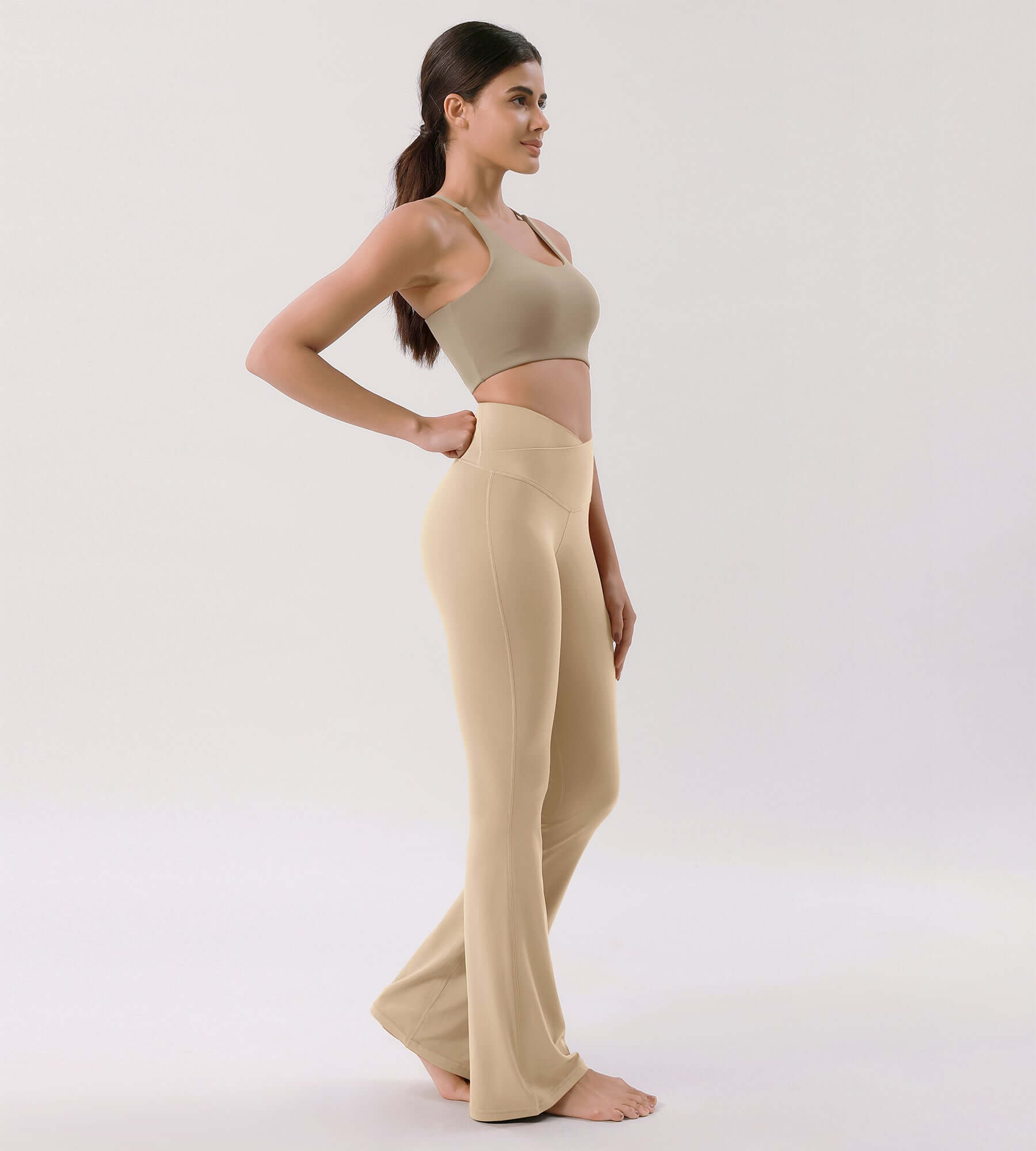 Cloud Feeling 32 Crossover High Waist Flared Pants - ododos