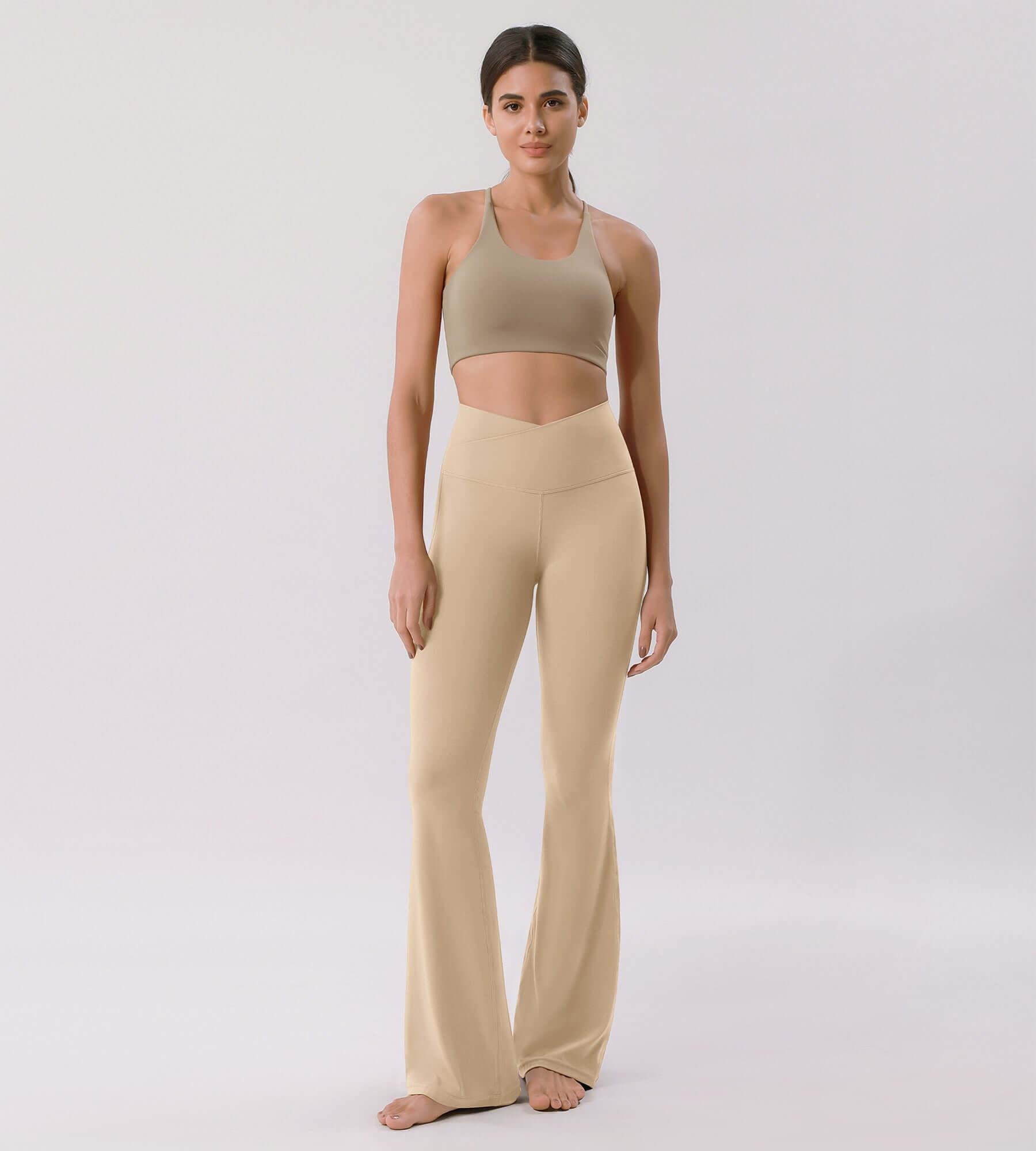 Cloud Feeling 32 Crossover High Waist Flared Pants - ododos
