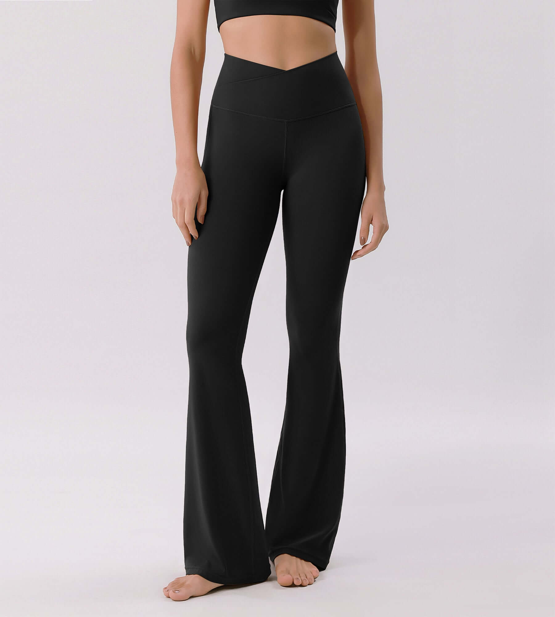 Cloud Feeling 32 Crossover High Waist Flared Pants - ododos