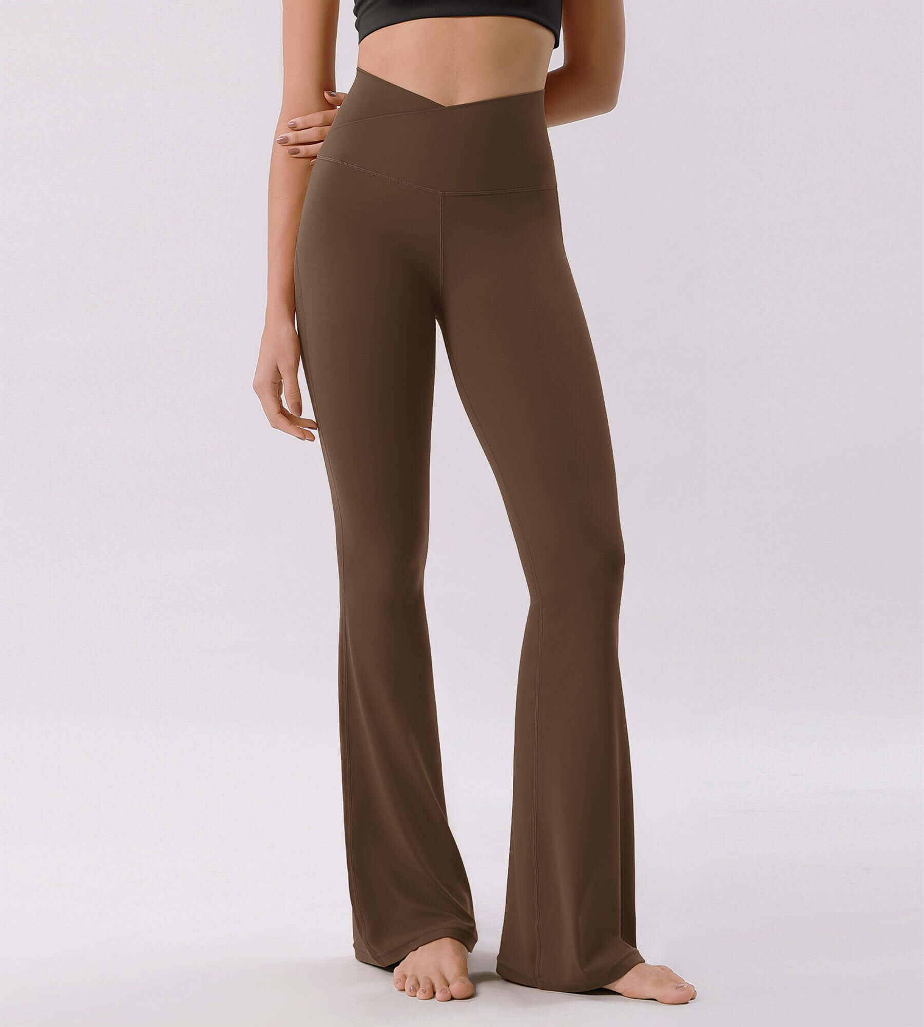 Cloud Feeling 30 Crossover High Waist Flared Pants - ododos