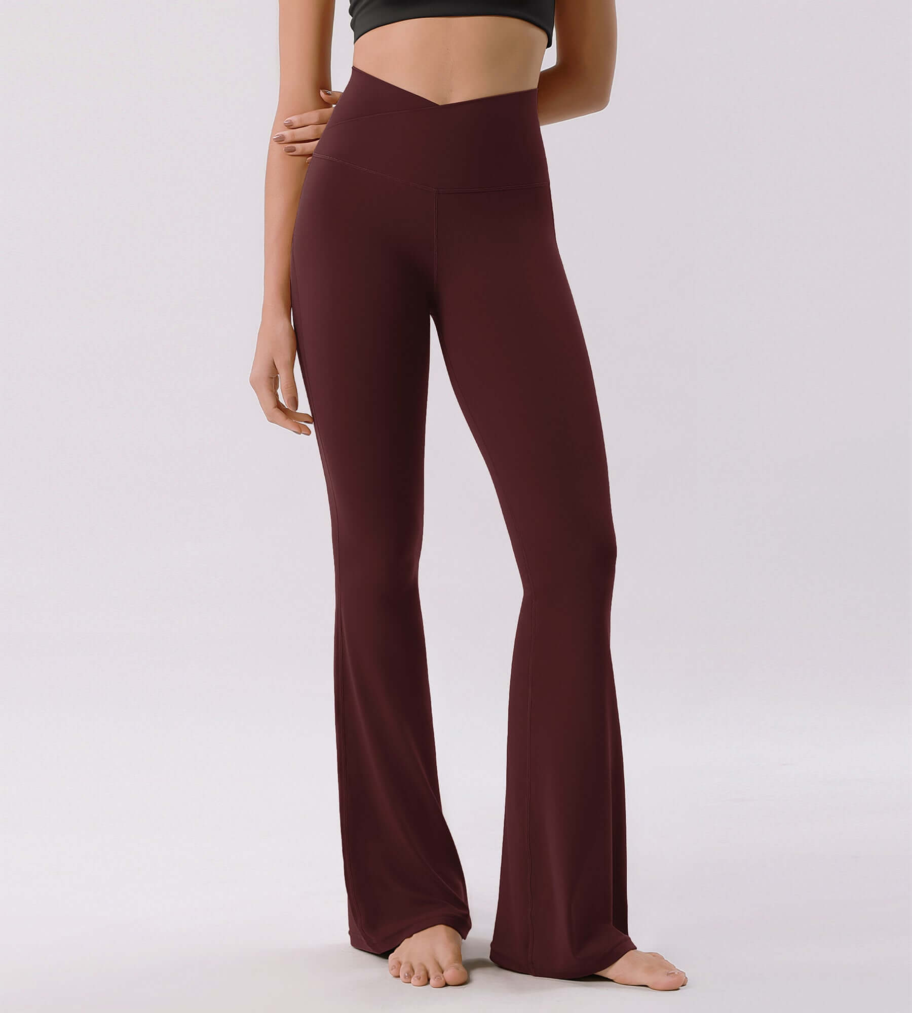 Cloud Feeling 32 Crossover High Waist Flared Pants - ododos