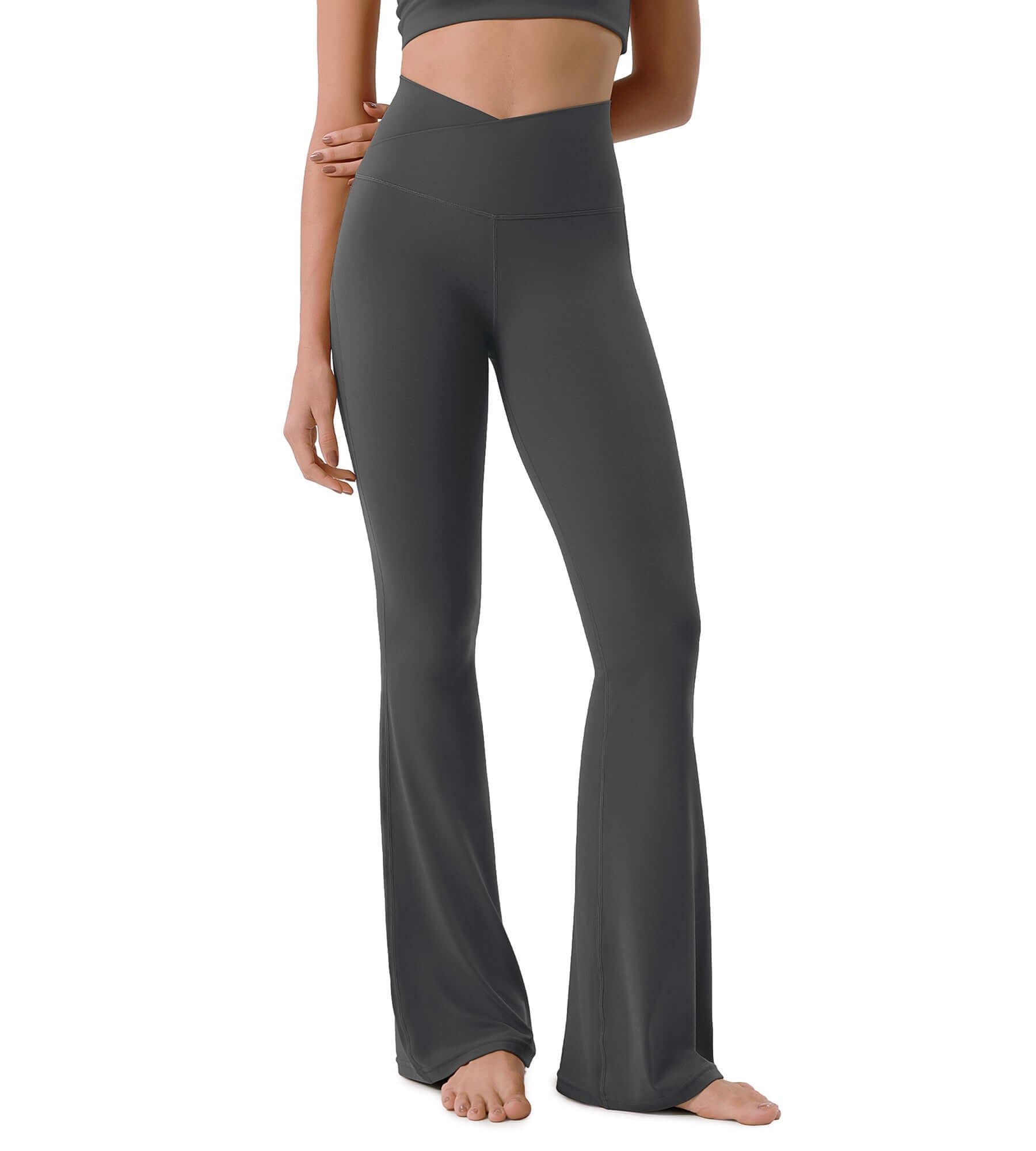 Cloud Feeling 30 Crossover High Waist Flared Pants - ododos