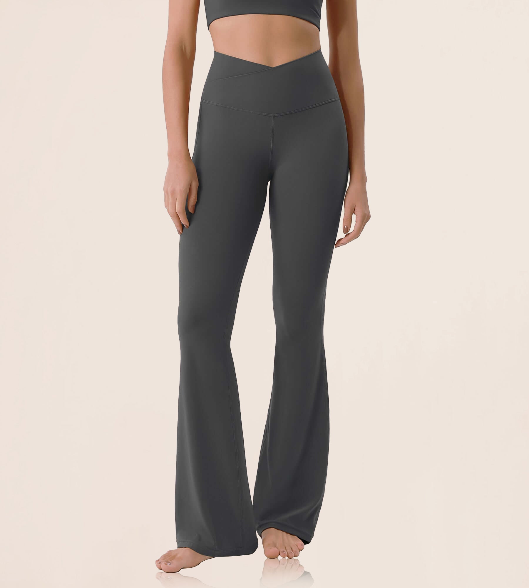 Cloud Feeling 30 Crossover High Waist Flared Pants - ododos