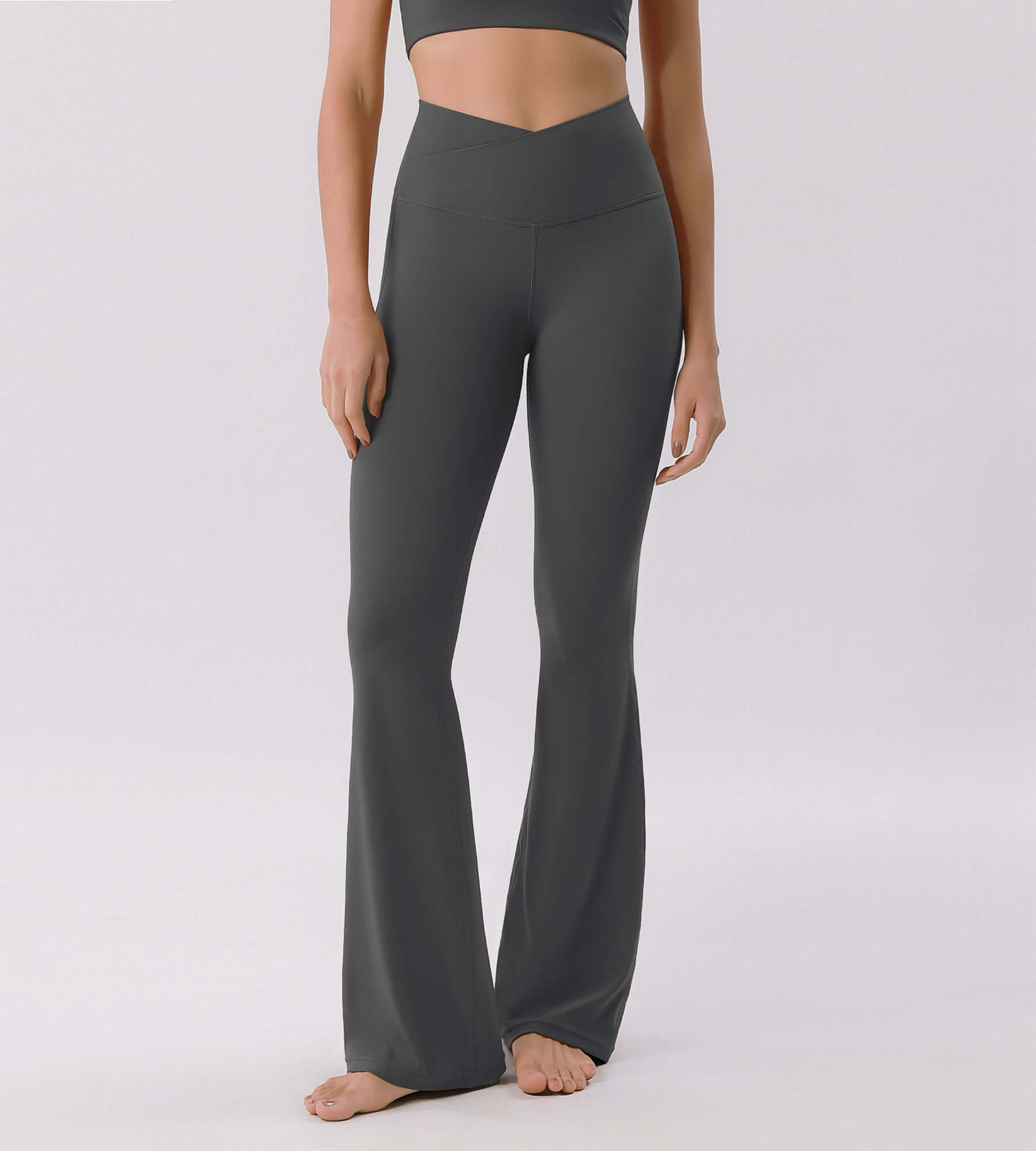 Cloud Feeling 32 Crossover High Waist Flared Pants - ododos