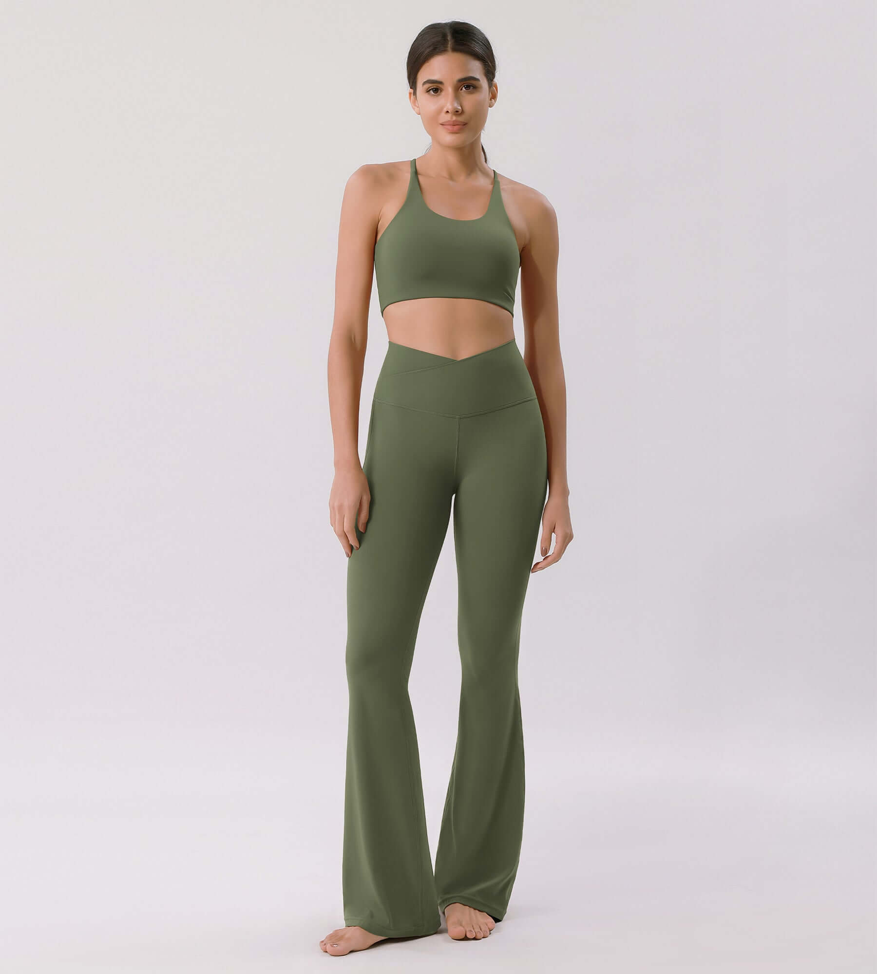 Cloud Feeling 32 Crossover High Waist Flared Pants - ododos