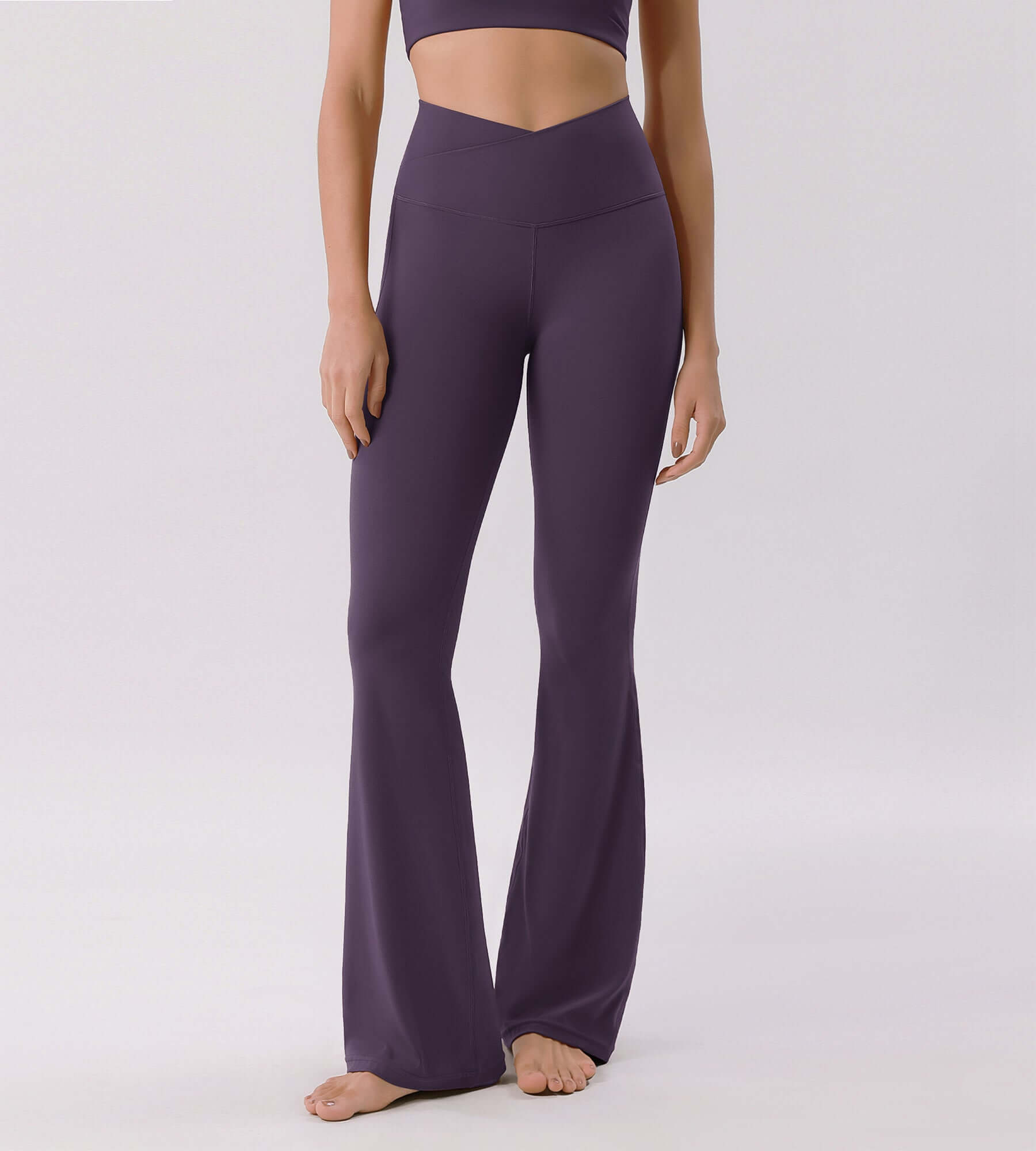 Cloud Feeling 32 Crossover High Waist Flared Pants - ododos