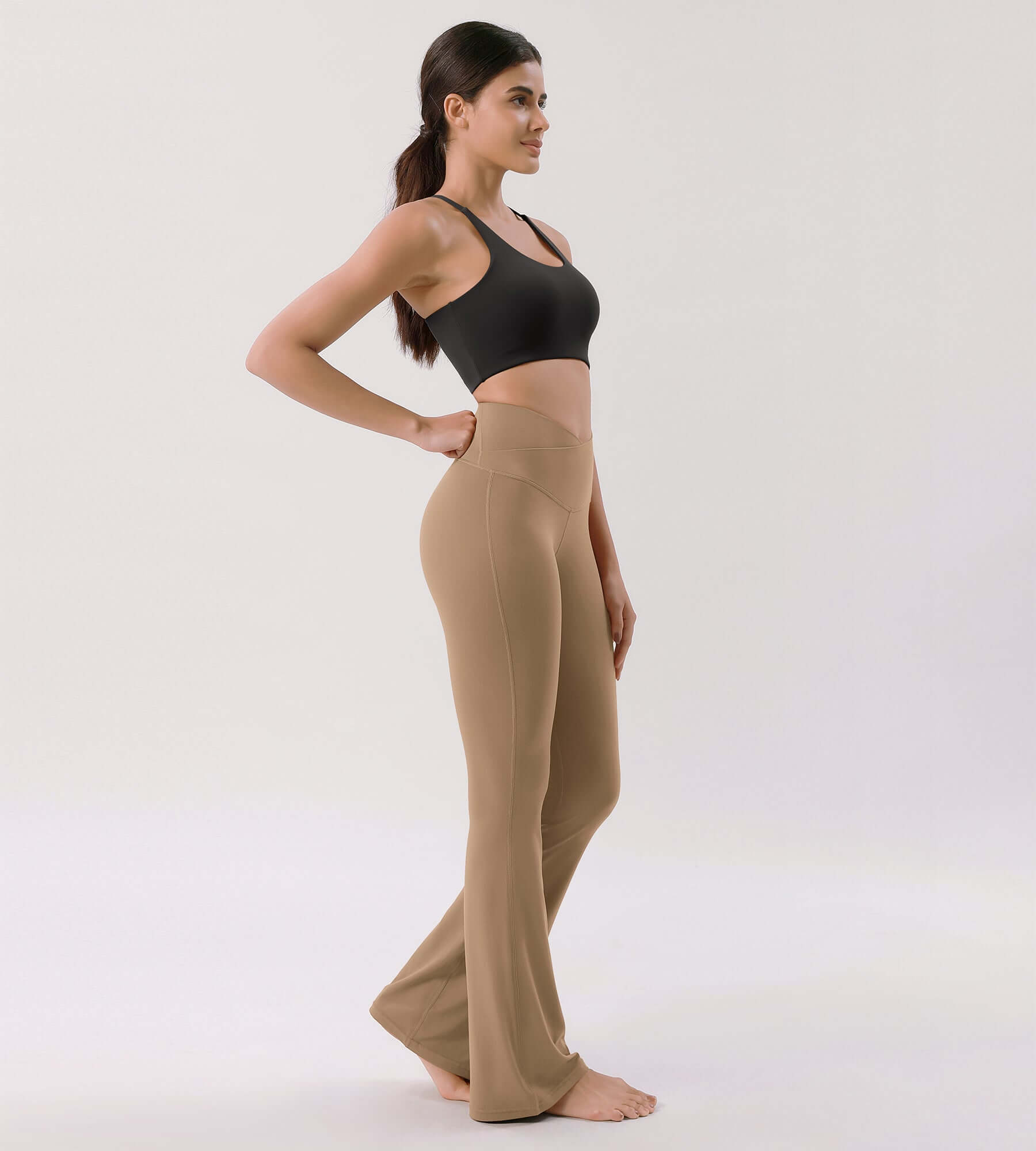 Cloud Feeling 32 Crossover High Waist Flared Pants - ododos