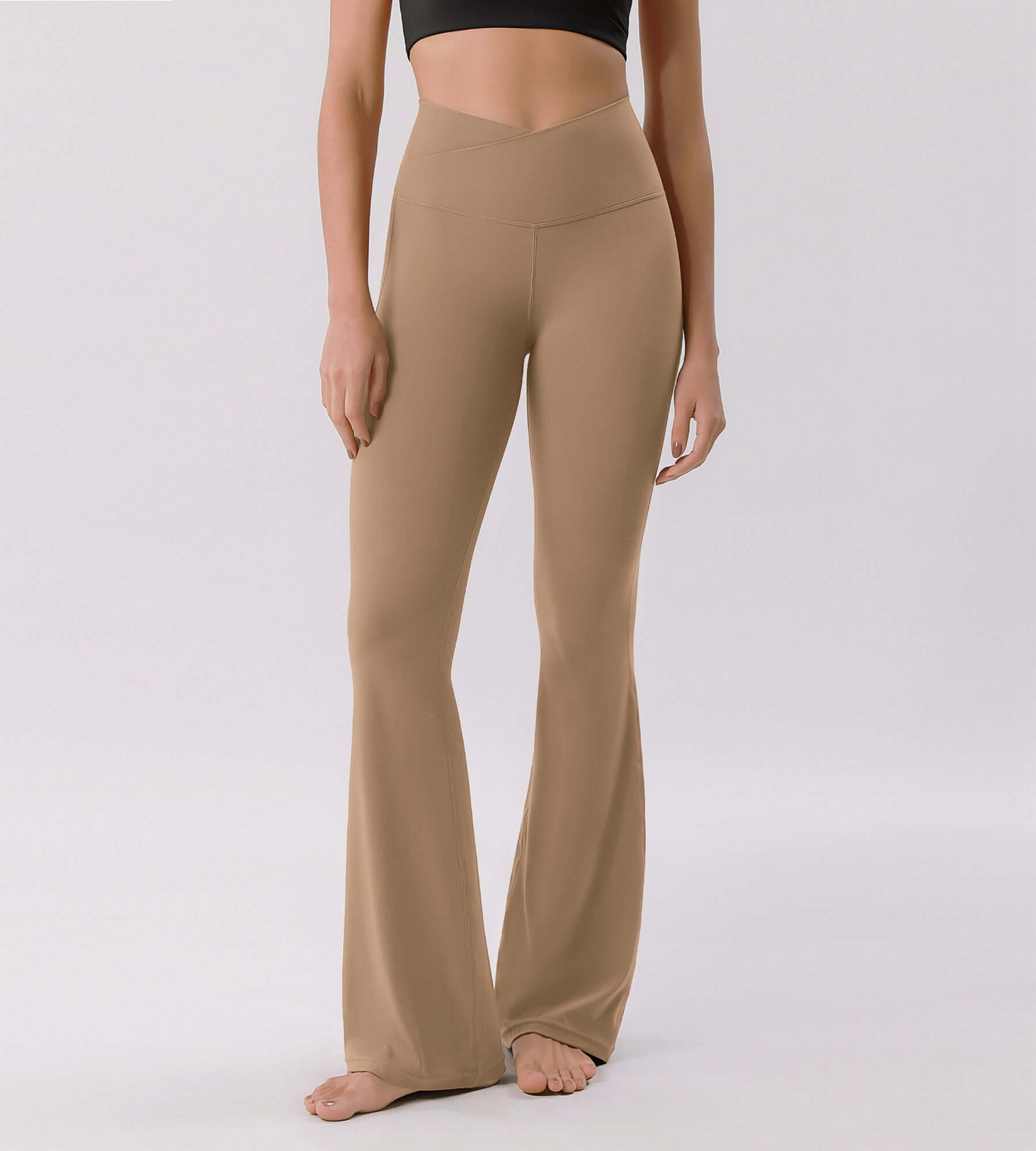 Cloud Feeling 30 Crossover High Waist Flared Pants - ododos