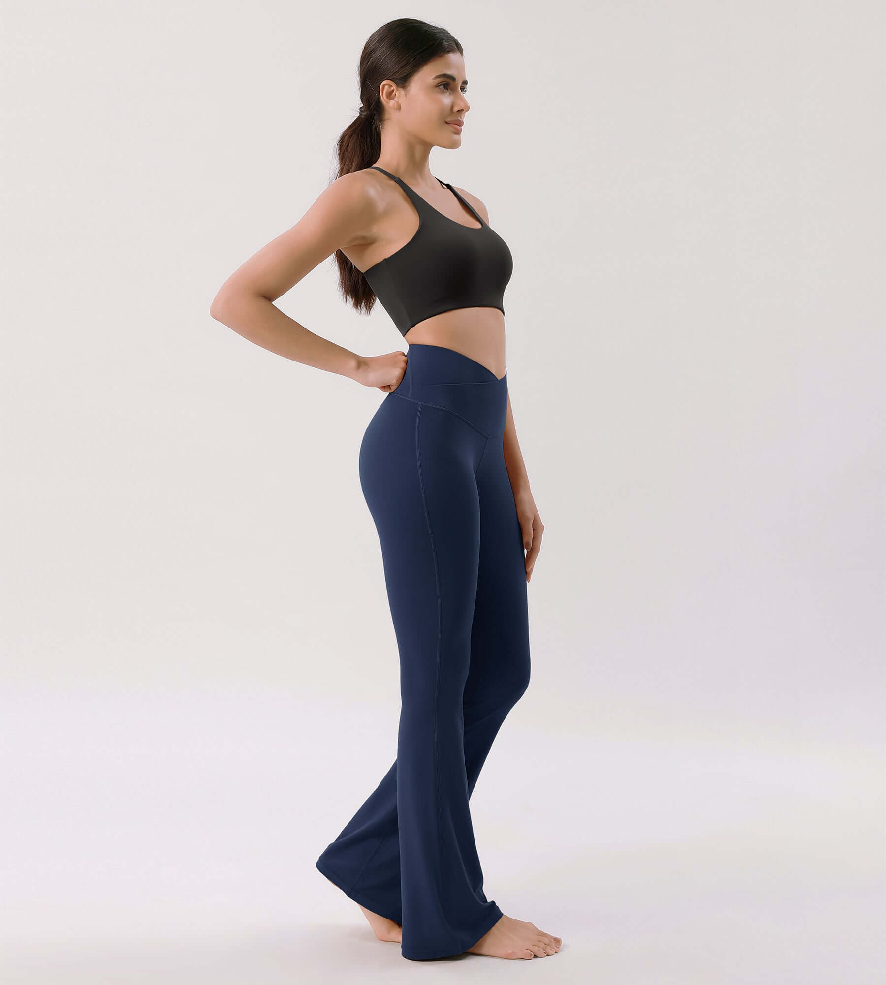 Cloud Feeling 30 Crossover High Waist Flared Pants - ododos