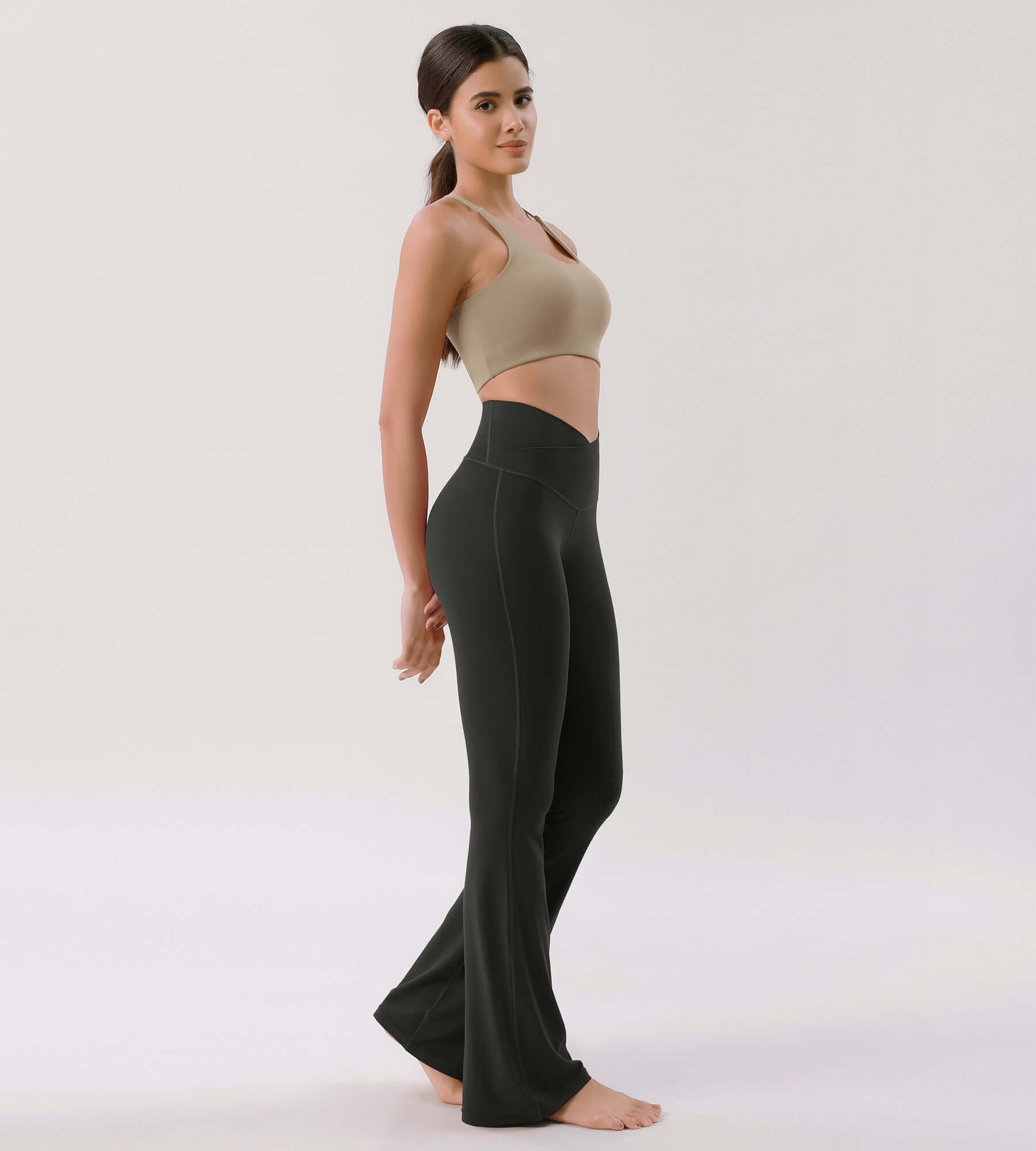 Cloud Feeling 30 Crossover High Waist Flared Pants - ododos