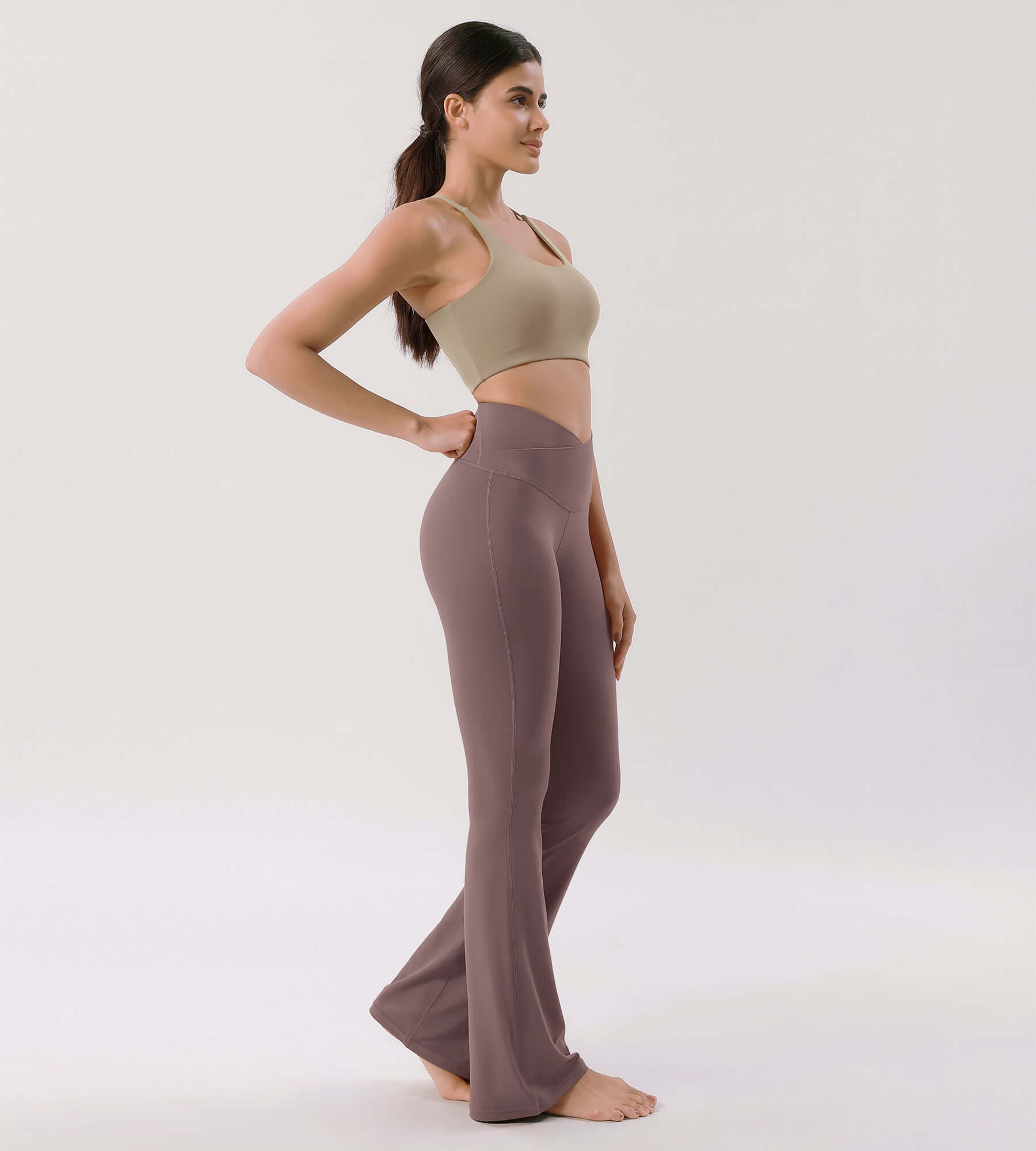 Cloud Feeling 32 Crossover High Waist Flared Pants - ododos