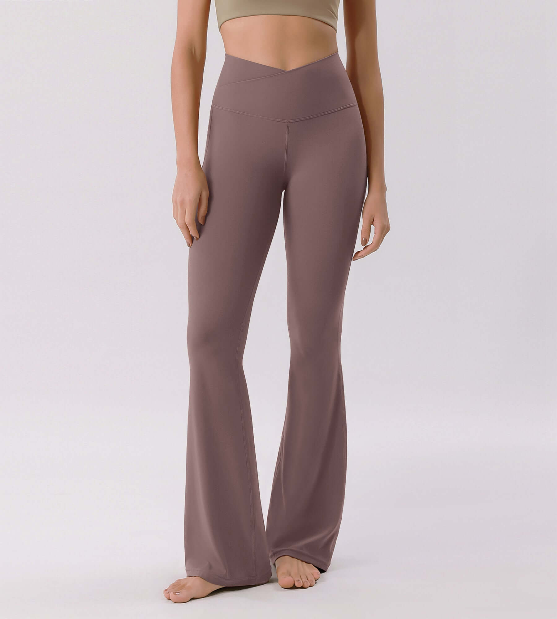 Cloud Feeling 30 Crossover High Waist Flared Pants - ododos