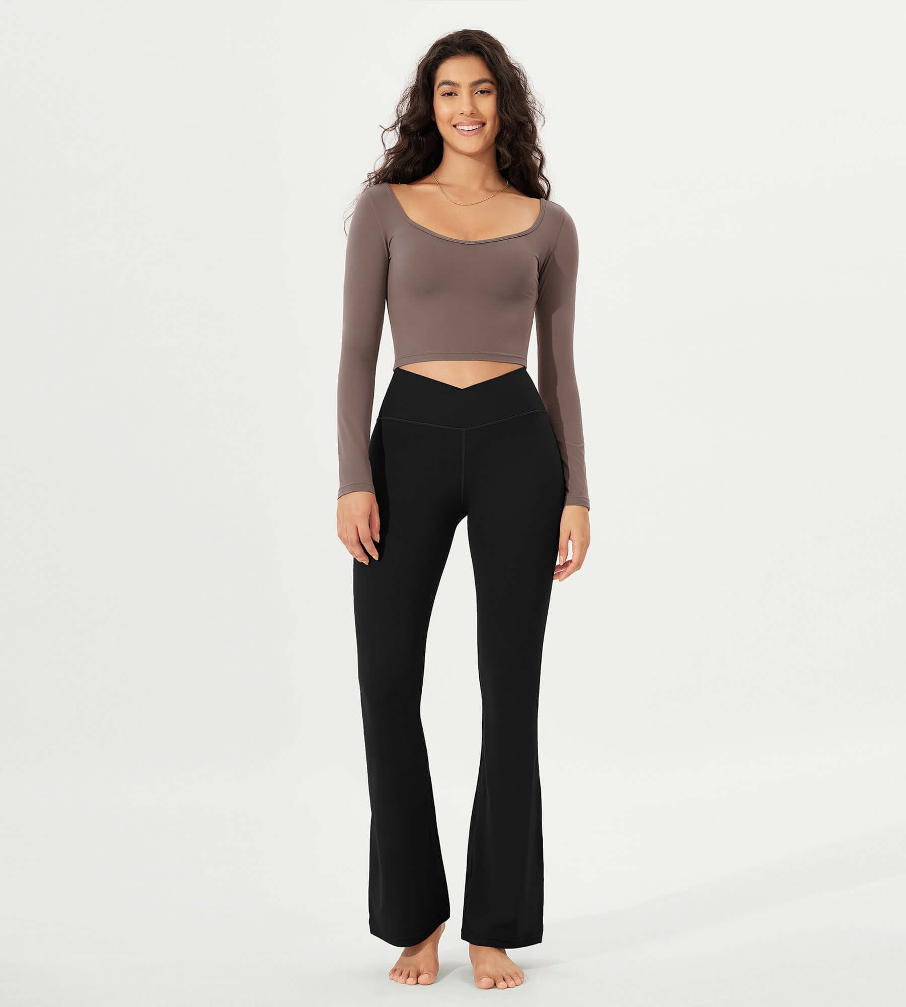 32 Cloud Feeling High Waist Bootcut Lounge Yoga Pants with Back - ododos