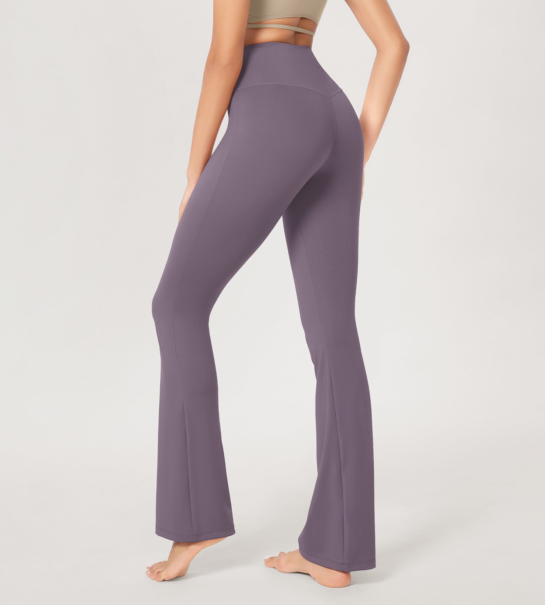 31??Cross Waist Workout Yoga Flare Pants - ododos