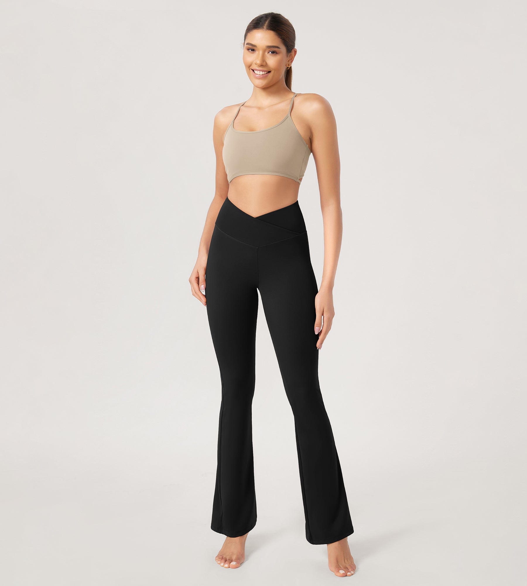 ODODOS Cross Waist Sports Flare Yoga Pants – ododos