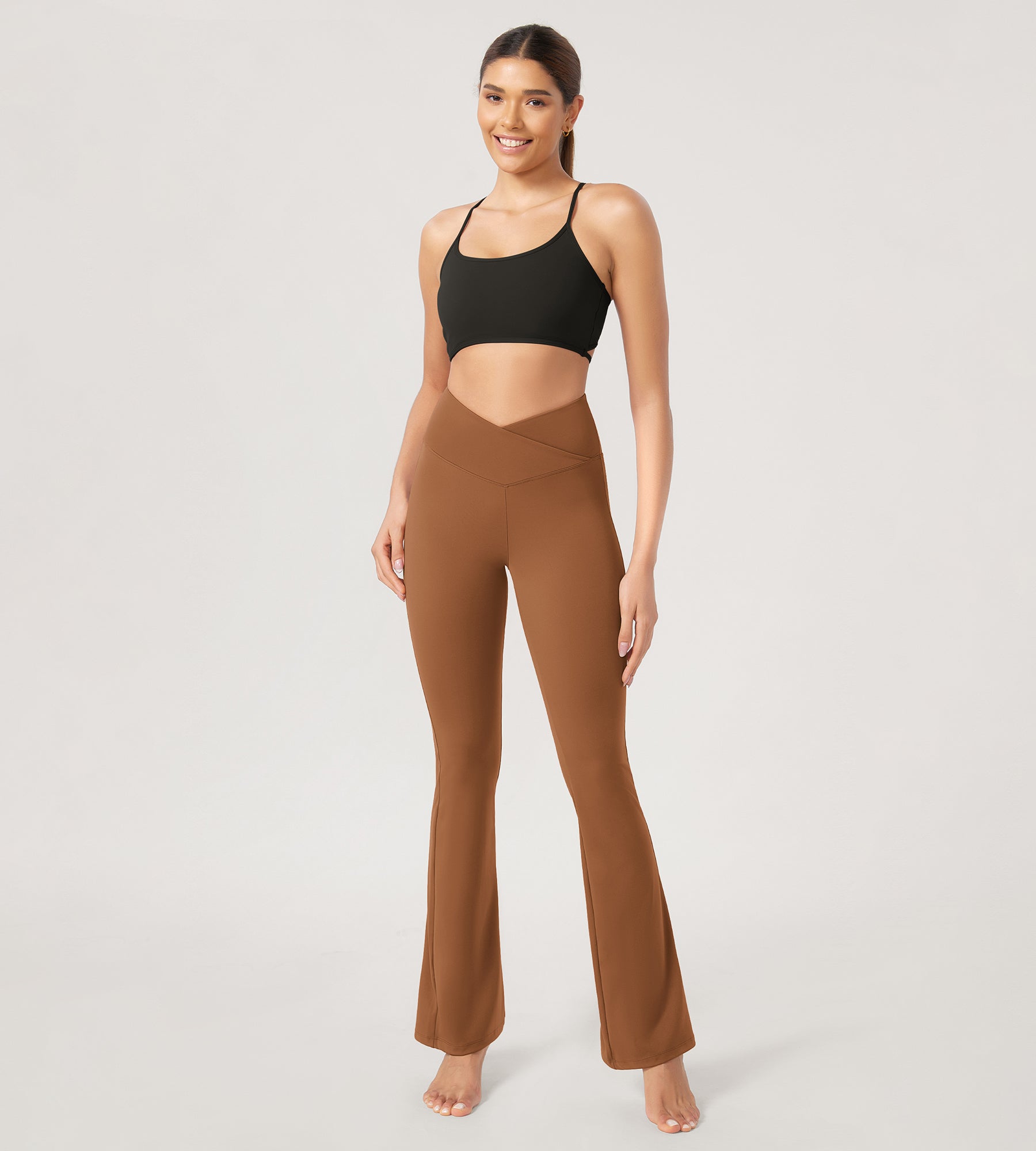 Brown yoga pants best sale