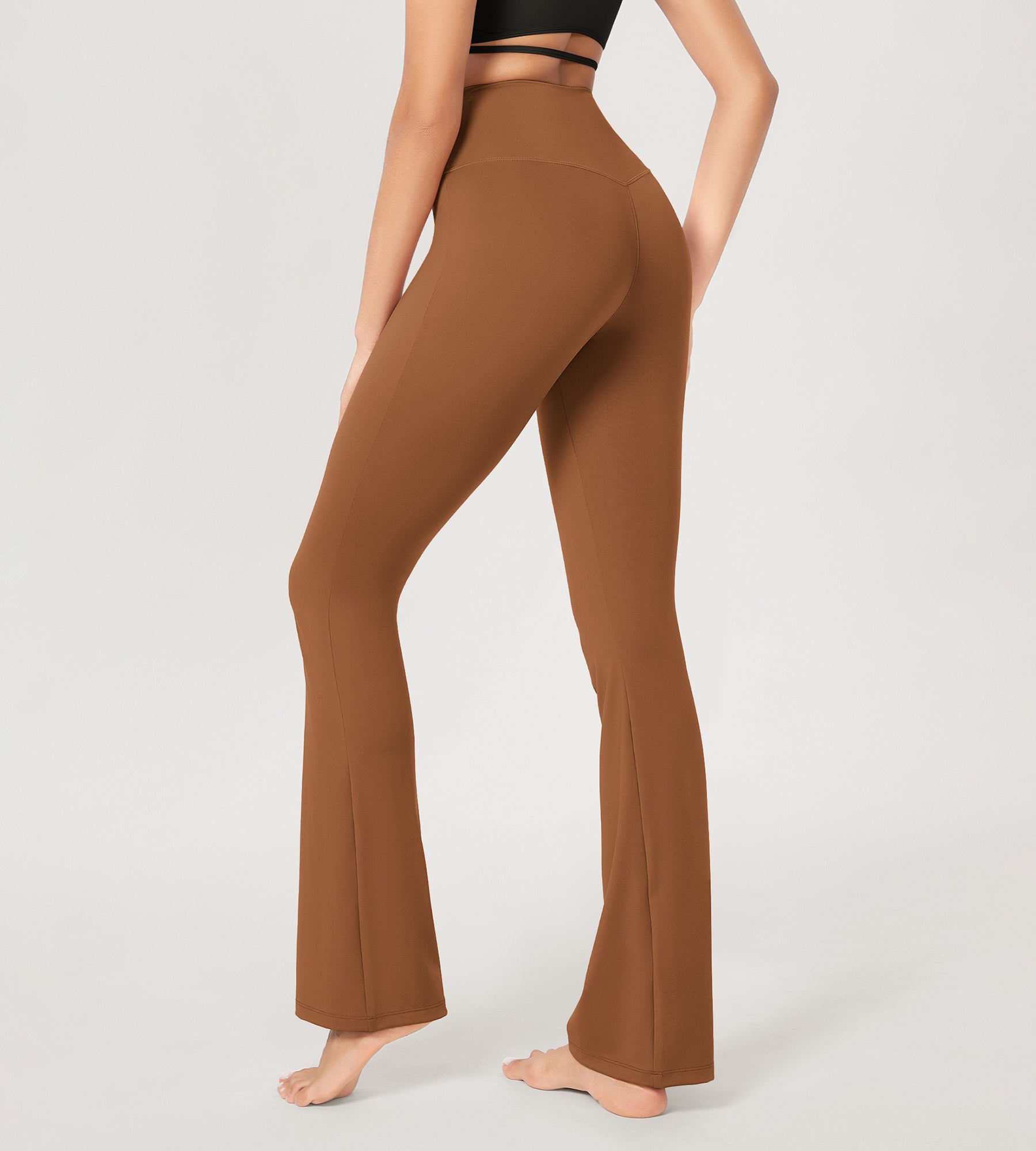 31??Cross Waist Workout Yoga Flare Pants - ododos