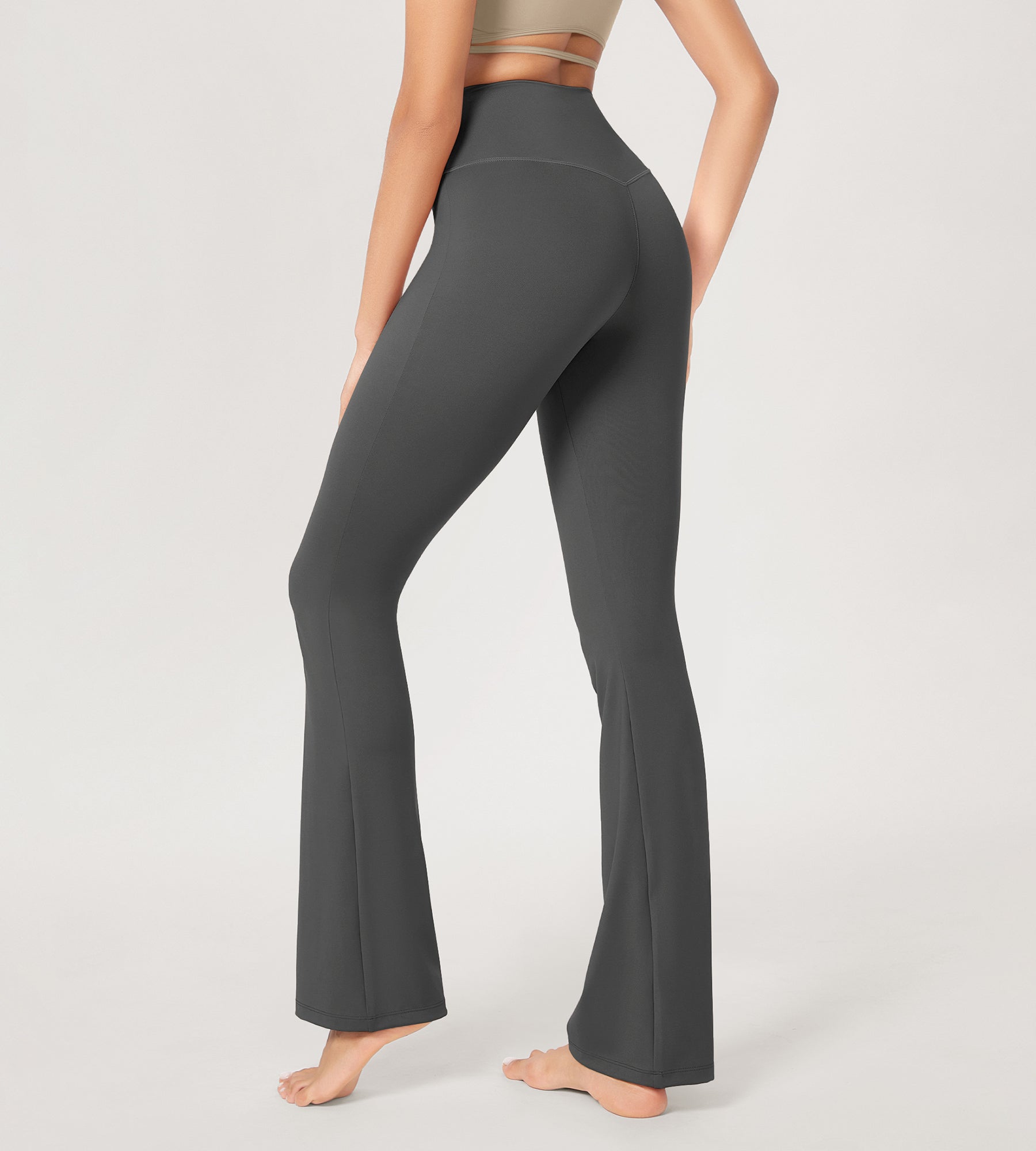 31??Cross Waist Workout Yoga Flare Pants - ododos