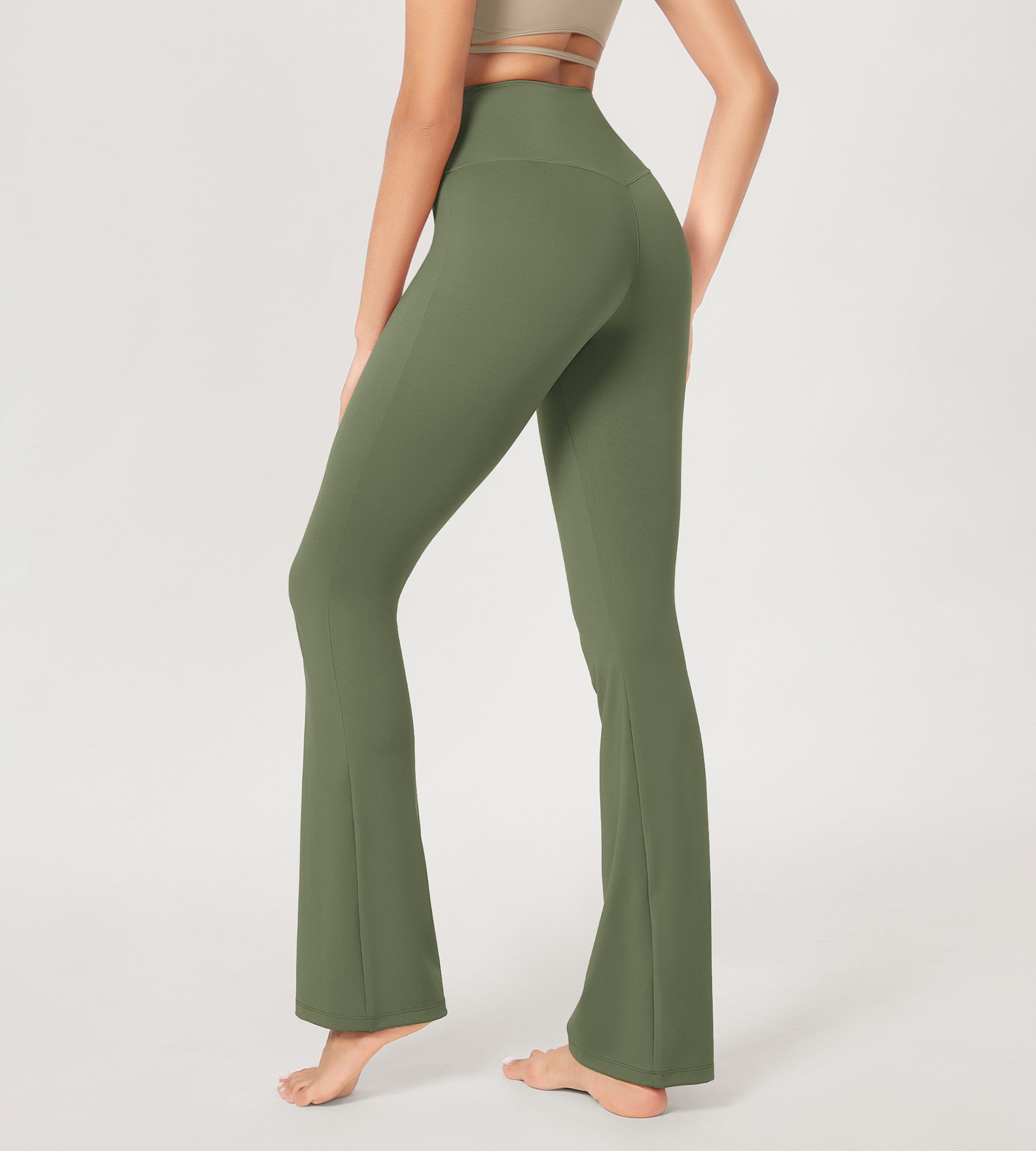 31??Cross Waist Workout Yoga Flare Pants - ododos