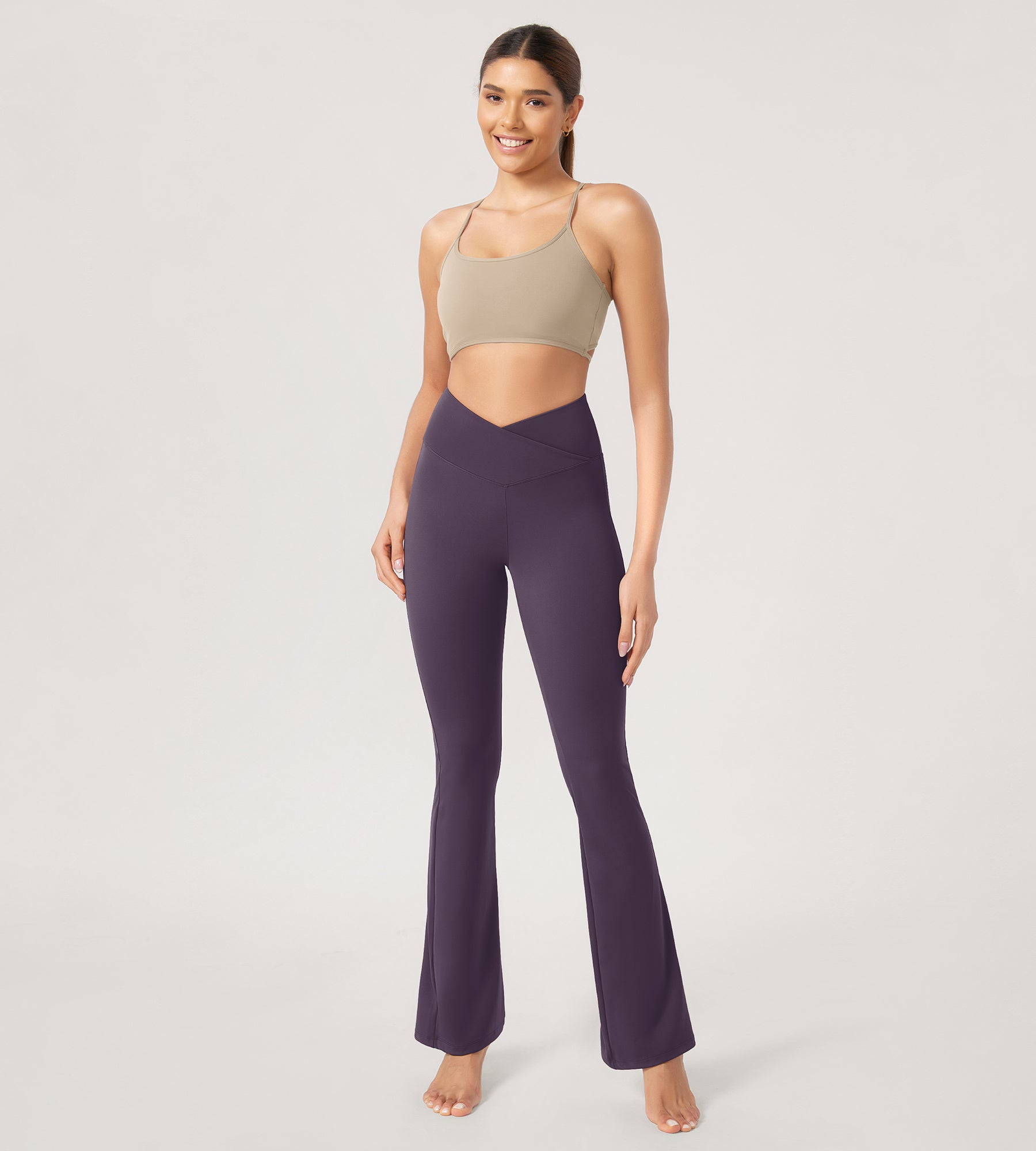 ODODOS Cross Waist Sports Flare Yoga Pants – ododos