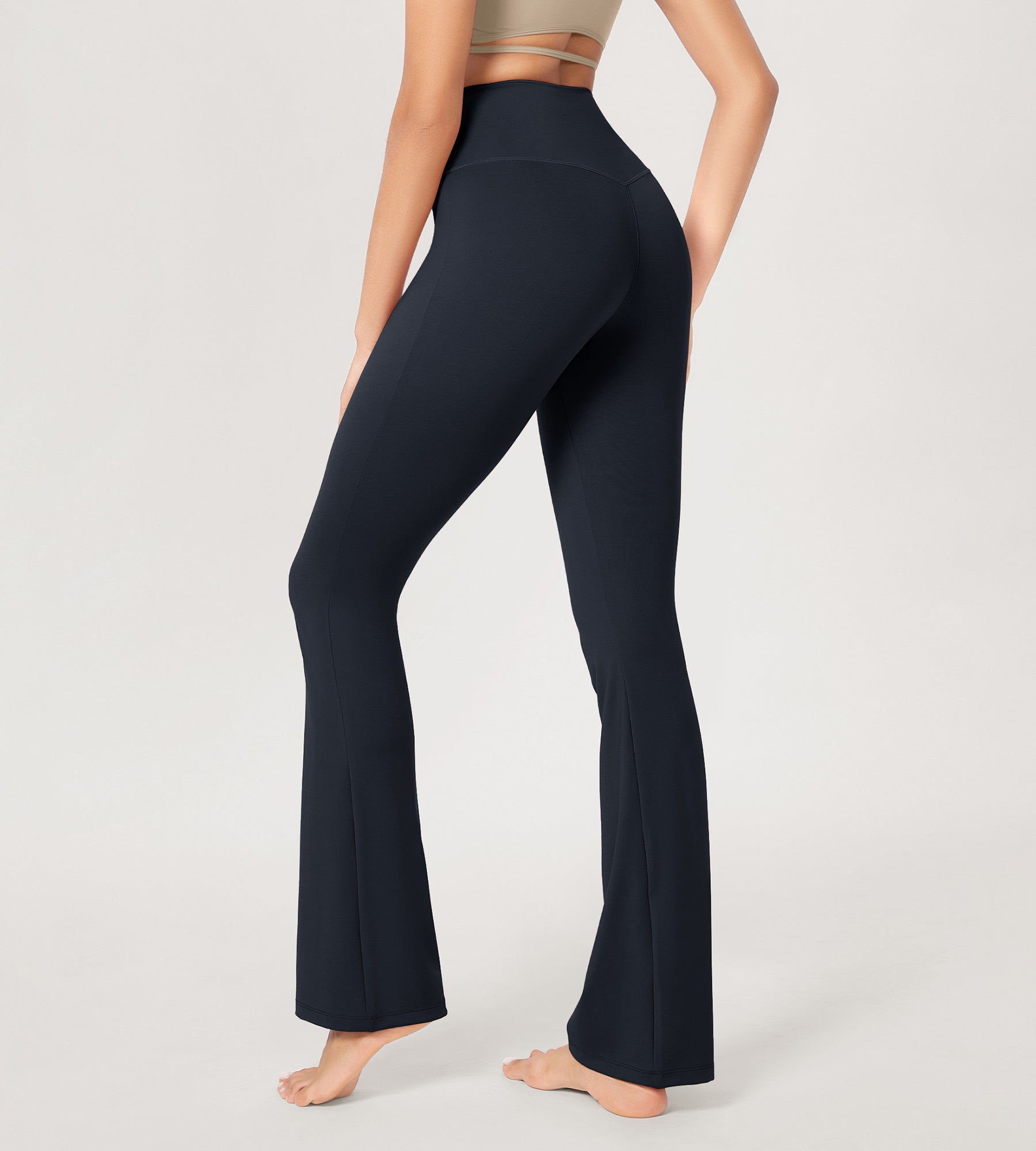 31??Cross Waist Workout Yoga Flare Pants - ododos