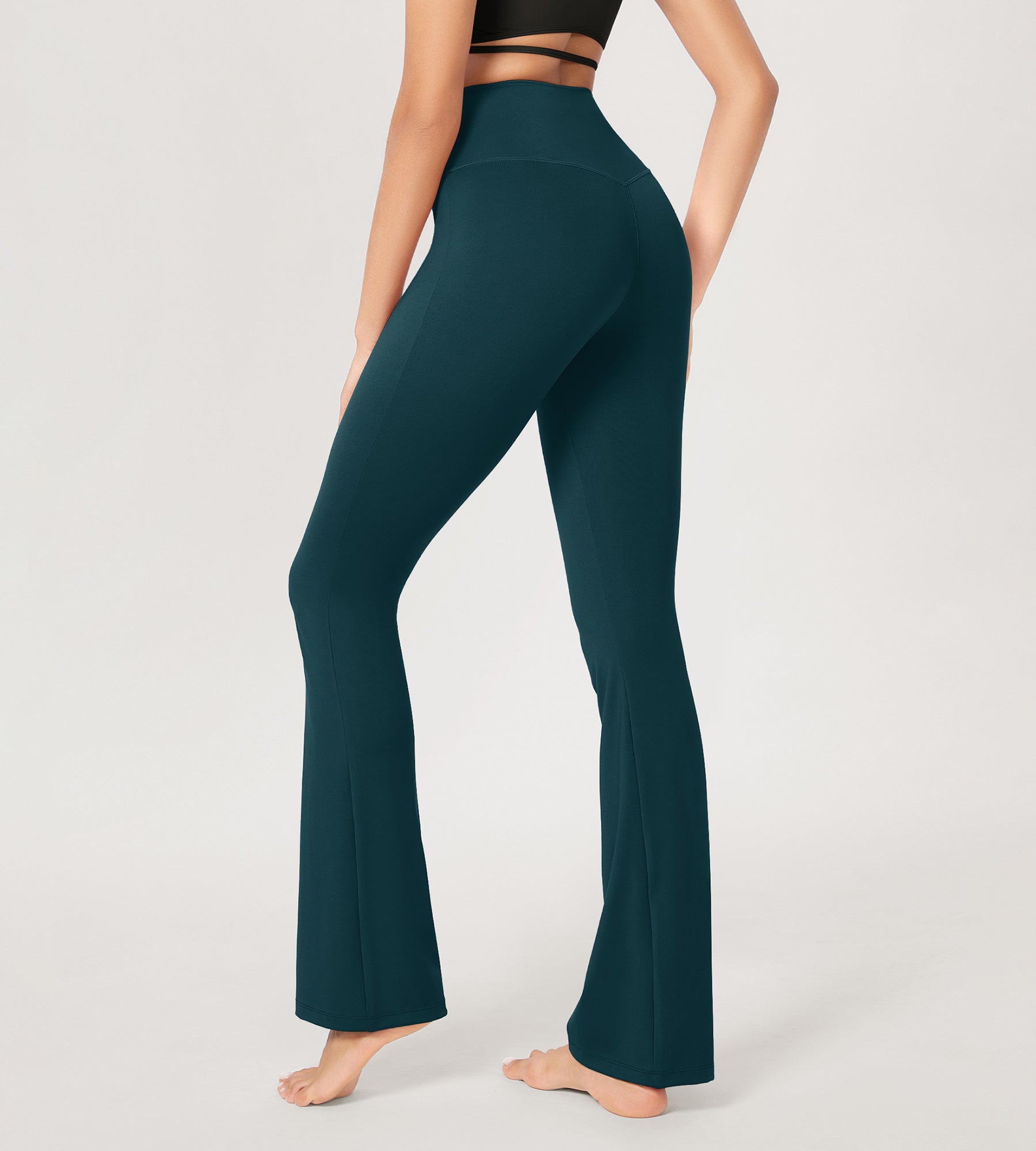 31??Cross Waist Workout Yoga Flare Pants - ododos