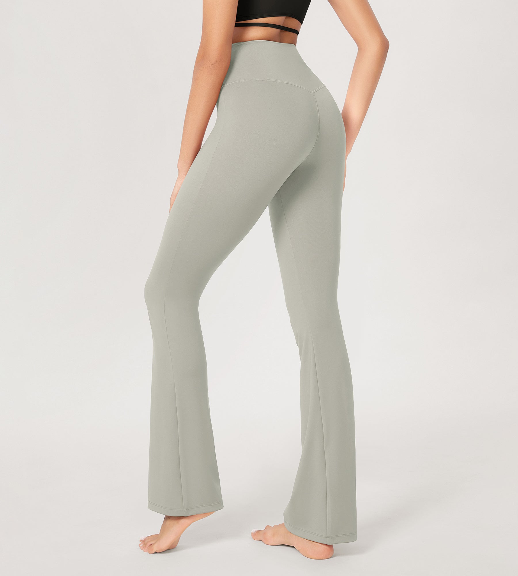 31??Cross Waist Workout Yoga Flare Pants - ododos
