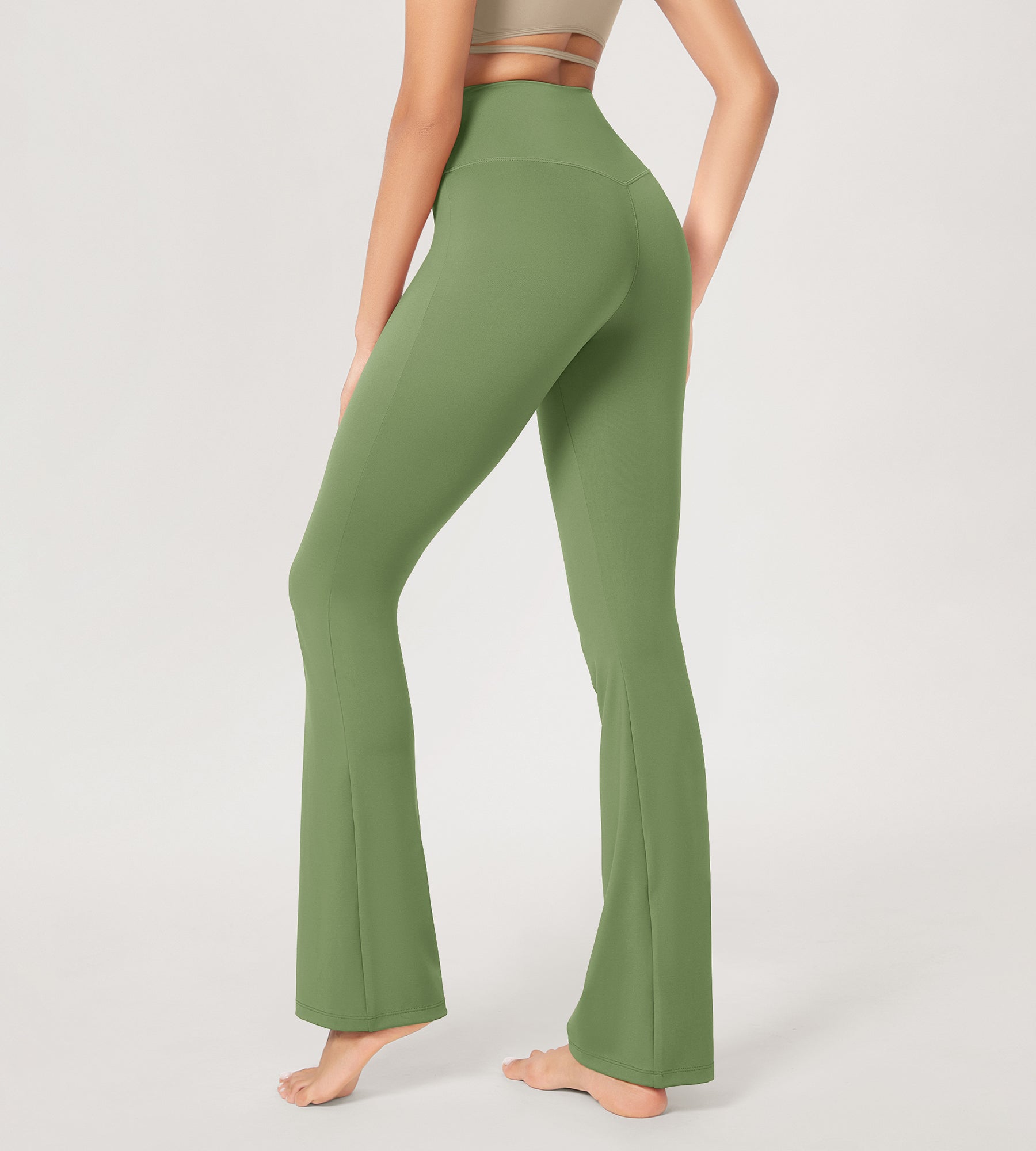 31??Cross Waist Workout Yoga Flare Pants - ododos