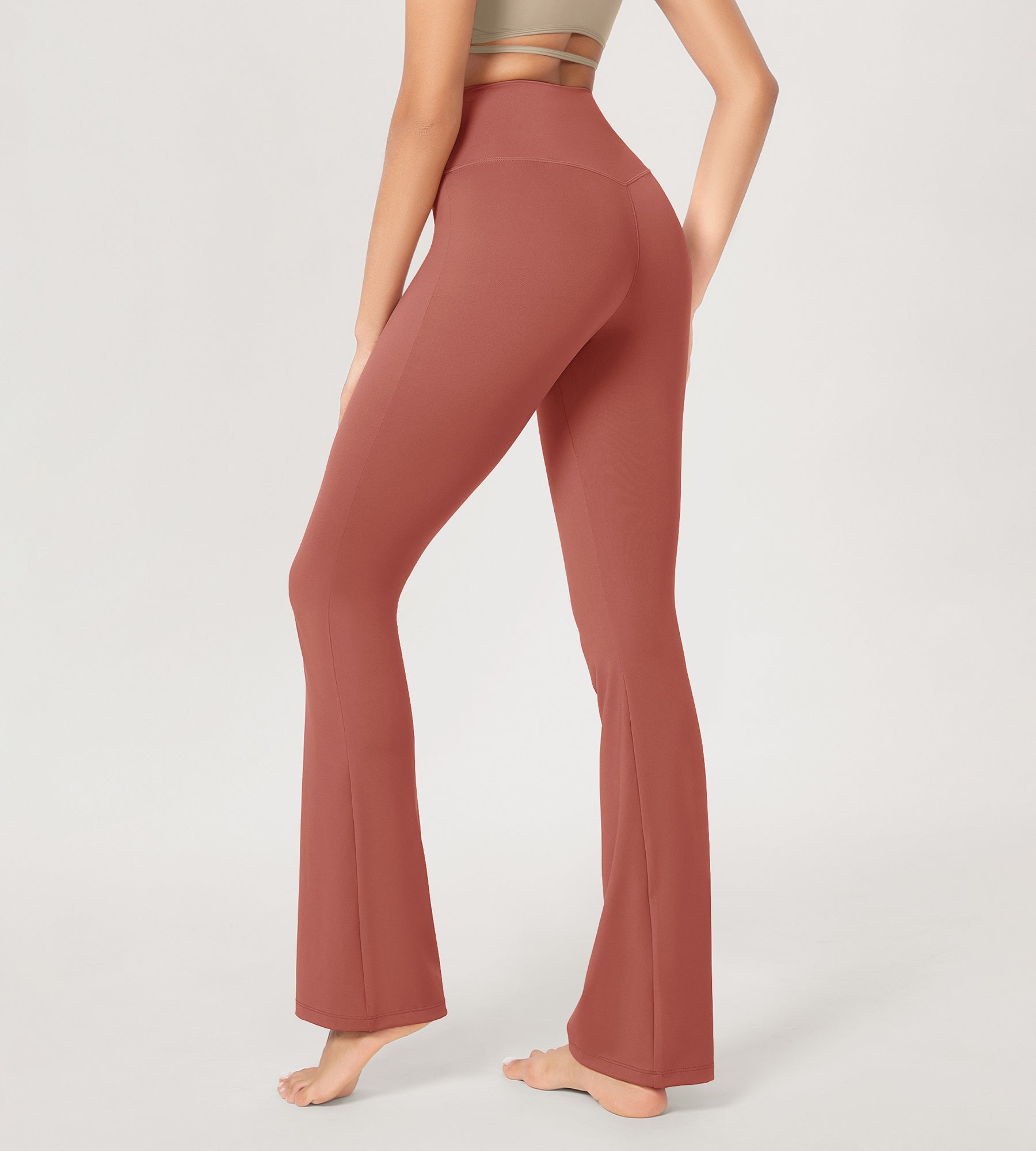 31??Cross Waist Workout Yoga Flare Pants - ododos