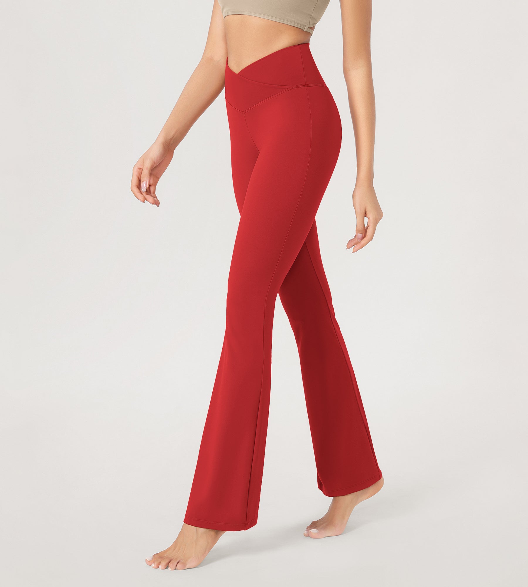 Red yoga shops pants