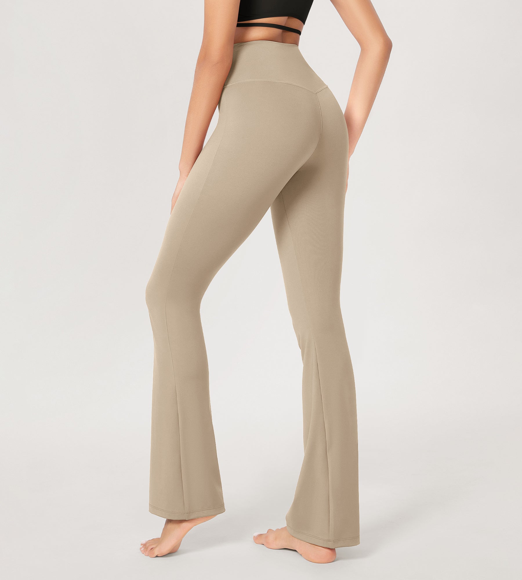 31??Cross Waist Workout Yoga Flare Pants - ododos