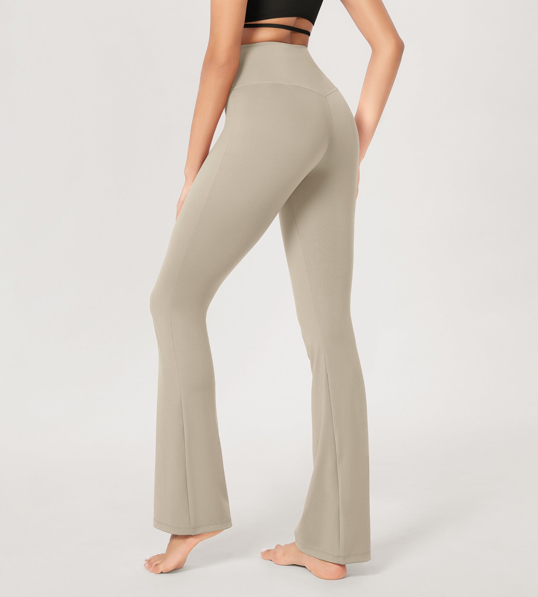 31??Cross Waist Workout Yoga Flare Pants - ododos