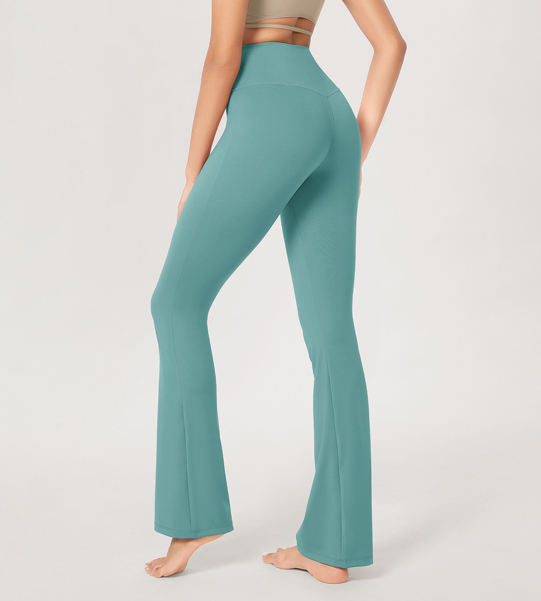 31??Cross Waist Workout Yoga Flare Pants - ododos